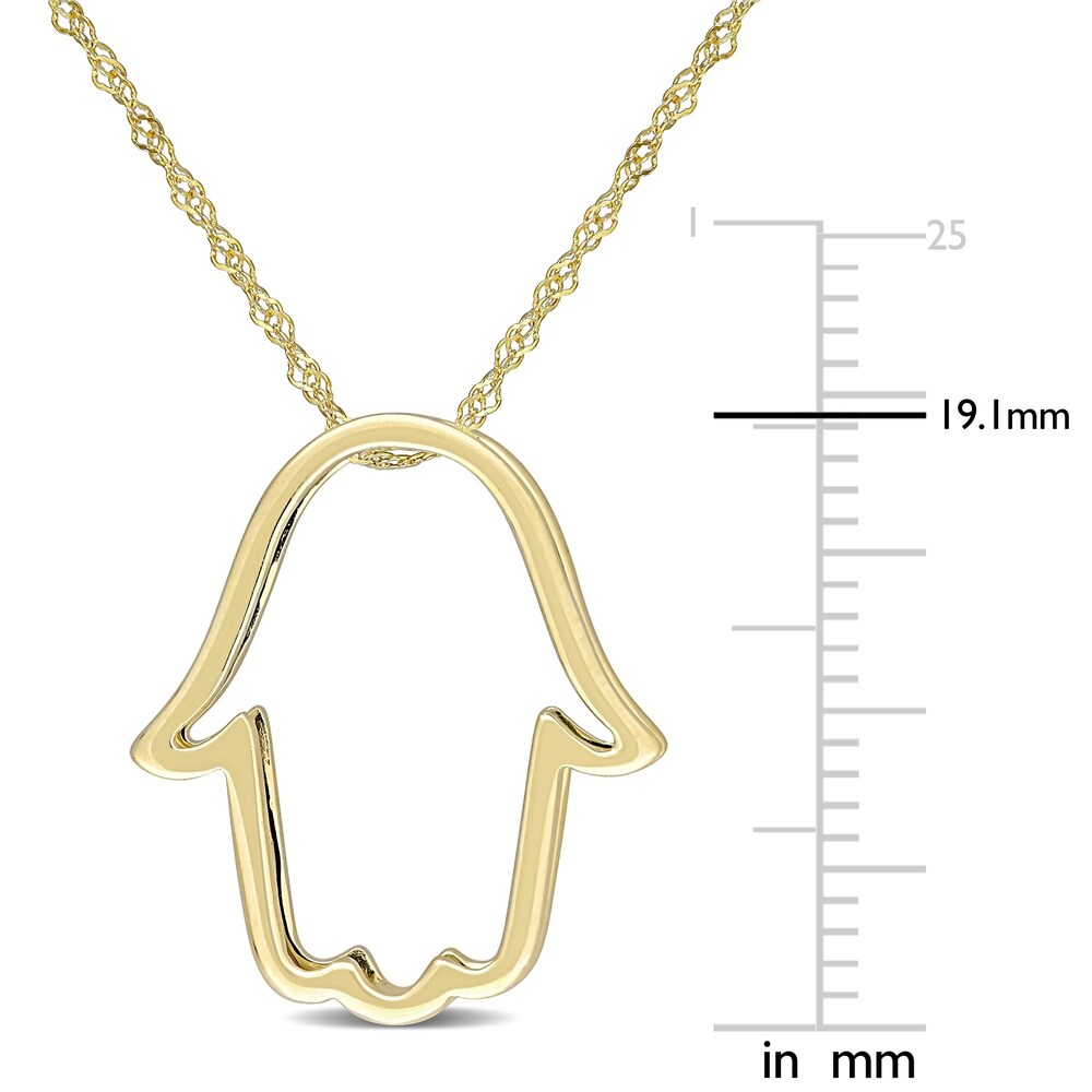 Miadora 14k Yellow Gold Hamsa Necklace