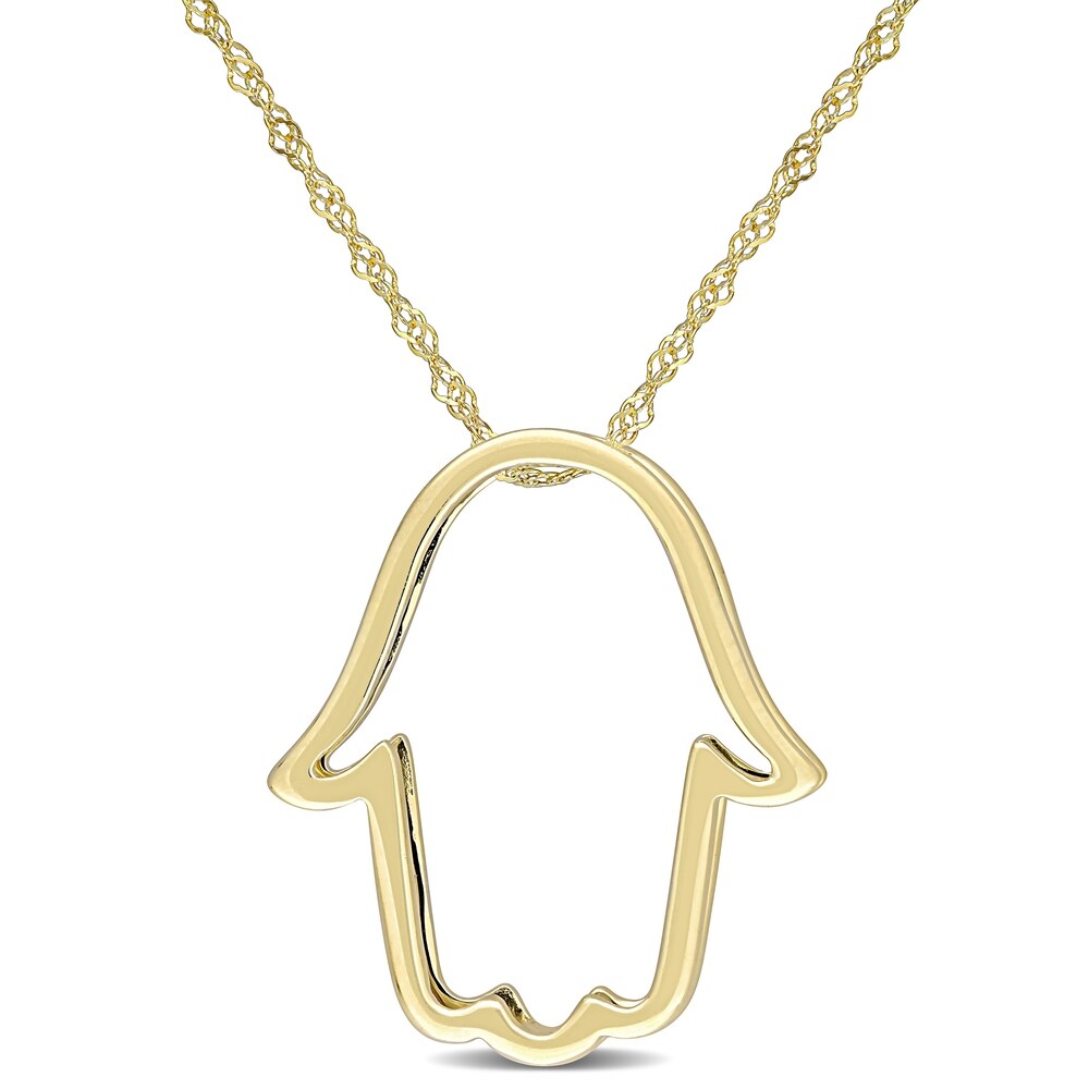 Miadora 14k Yellow Gold Hamsa Necklace