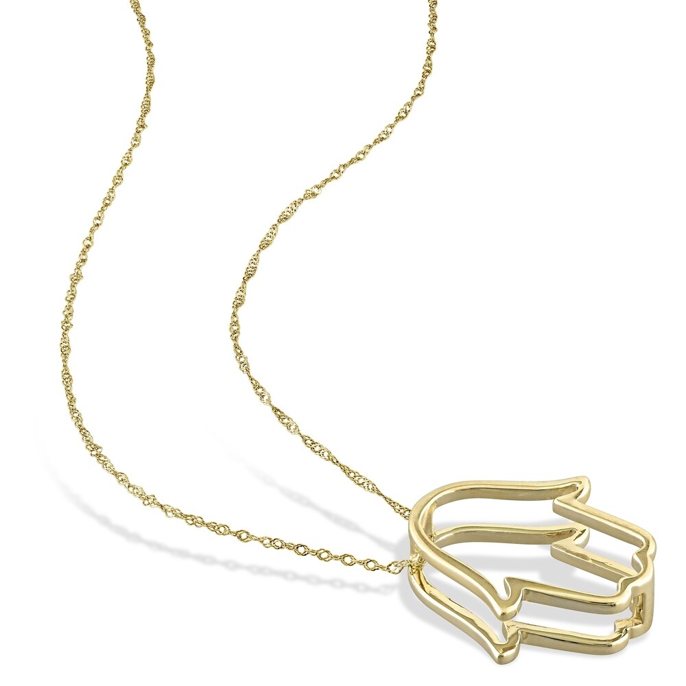 Miadora 14k Yellow Gold Hamsa Necklace