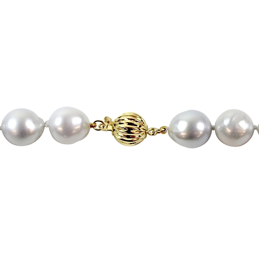 Miadora 14k Yellow Gold South Sea Cultured Pearl 2-Piece Necklace and Stud Earrings Set (9-11mm)
