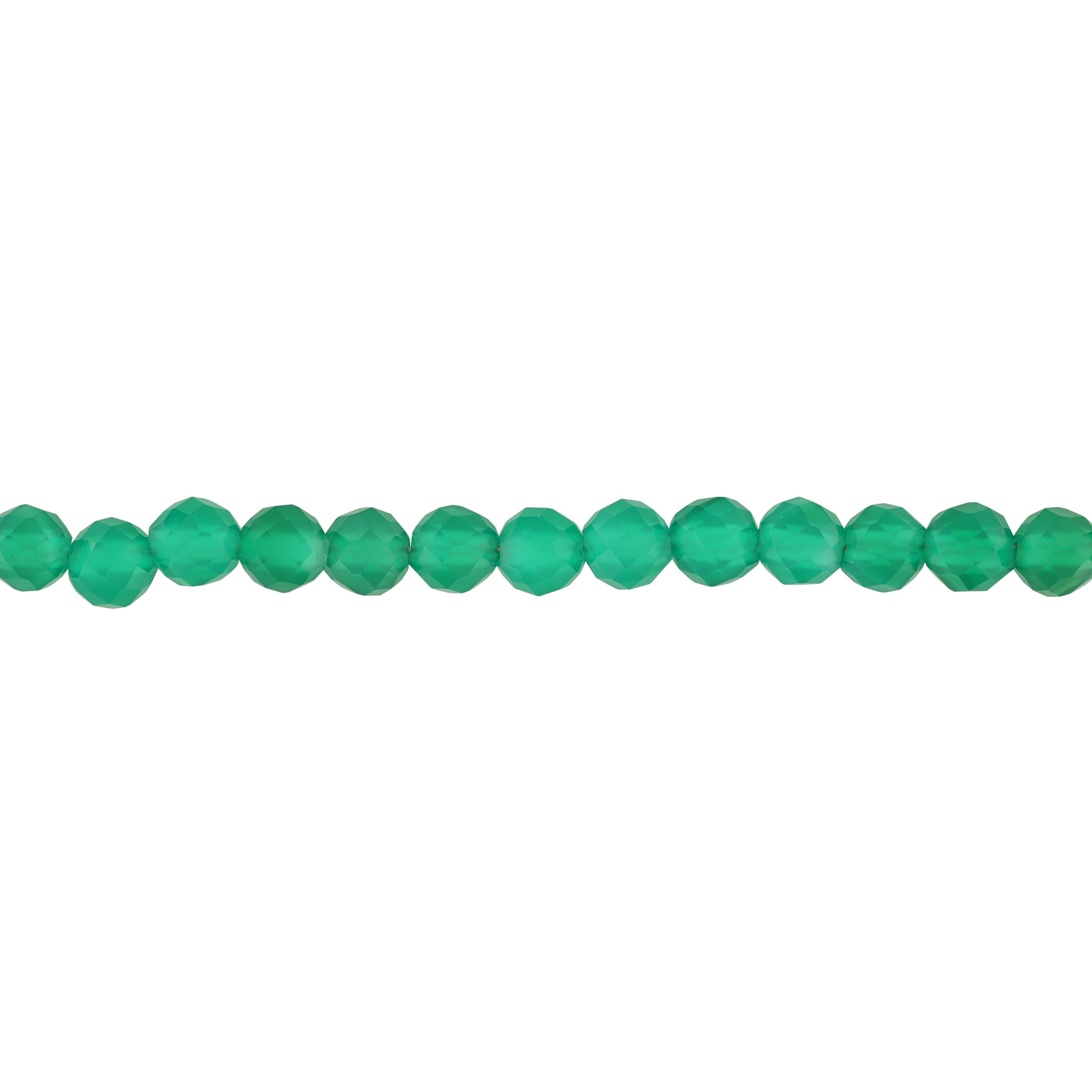 Miadora 16 2/5ct TGW Fancy-Cut Green Onyx Facetted Bead Necklace in Yellow Silver-17+2 in.