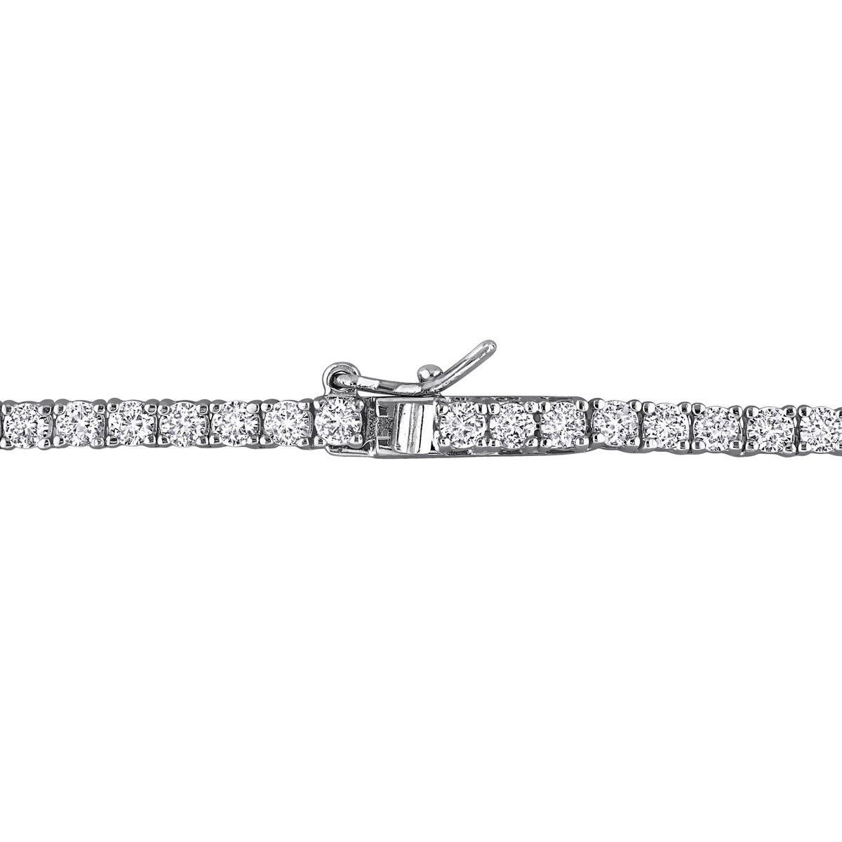 Miadora 16ct TGW Created Blue White Sapphire Solitaire Necklace in Sterling Silver