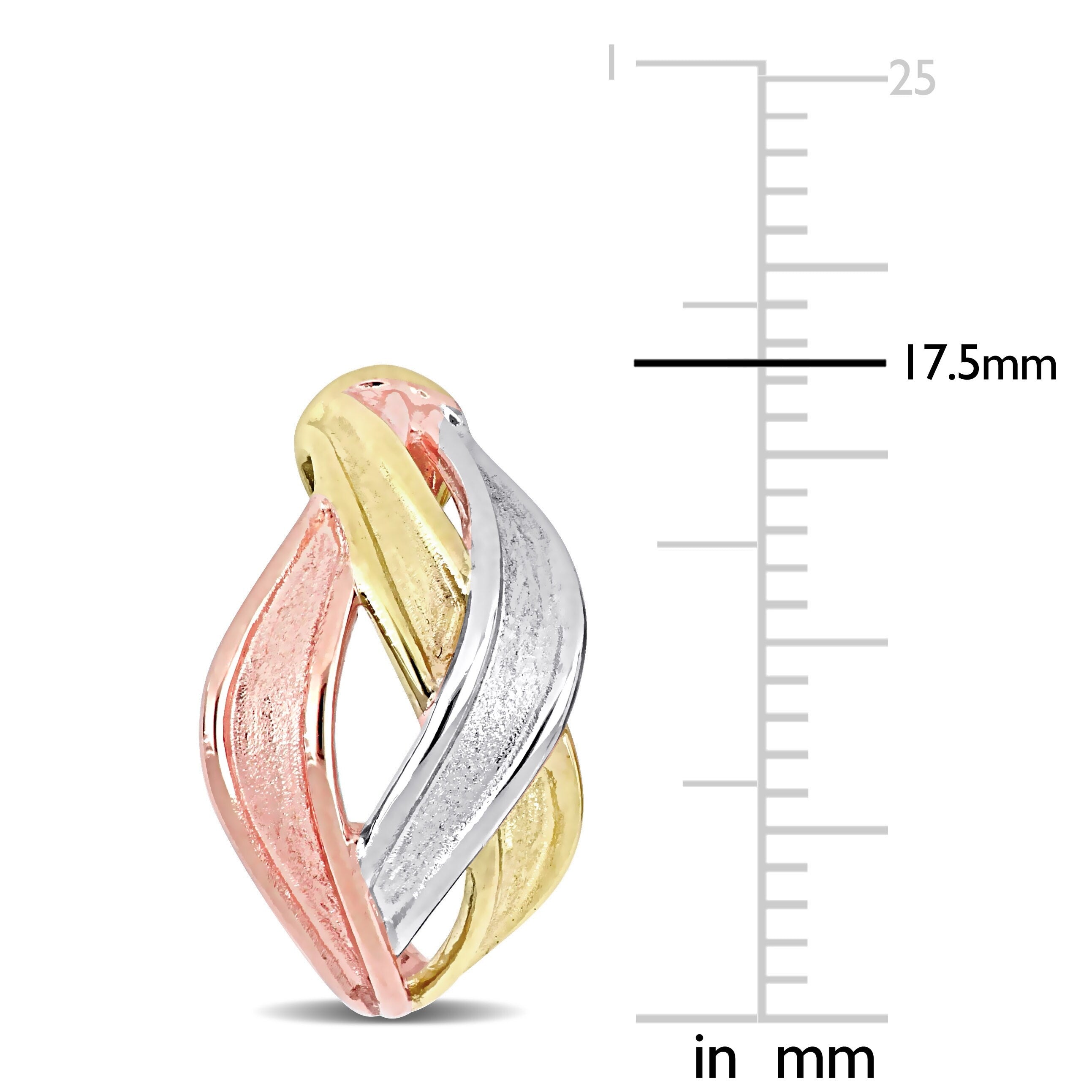 Miadora 18k 3-Tone Gold Twisted Hoop Drop Earrings