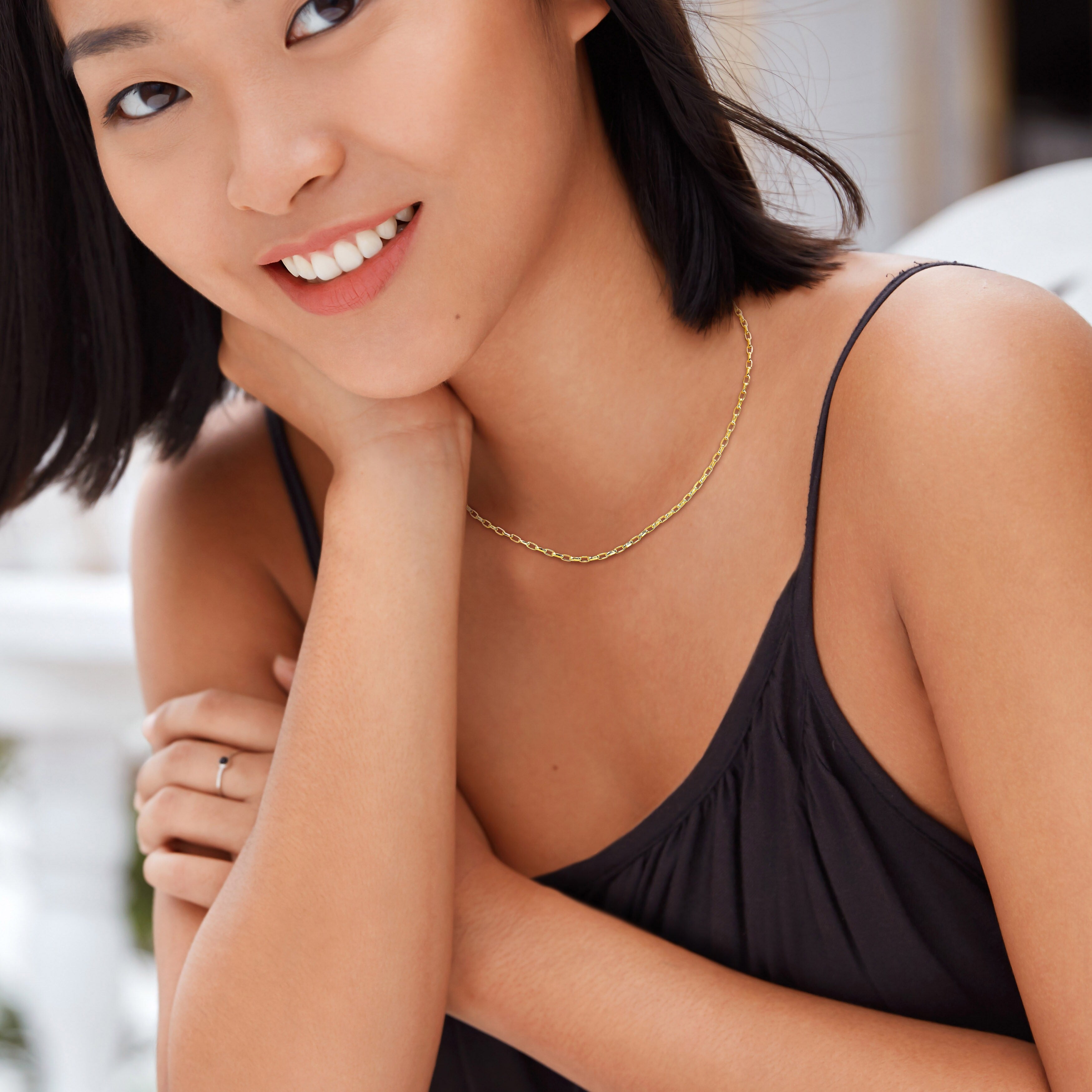 Miadora 18kt Yellow Gold Plated Sterling Silver Fancy Rectangular Rolo Chain Necklace
