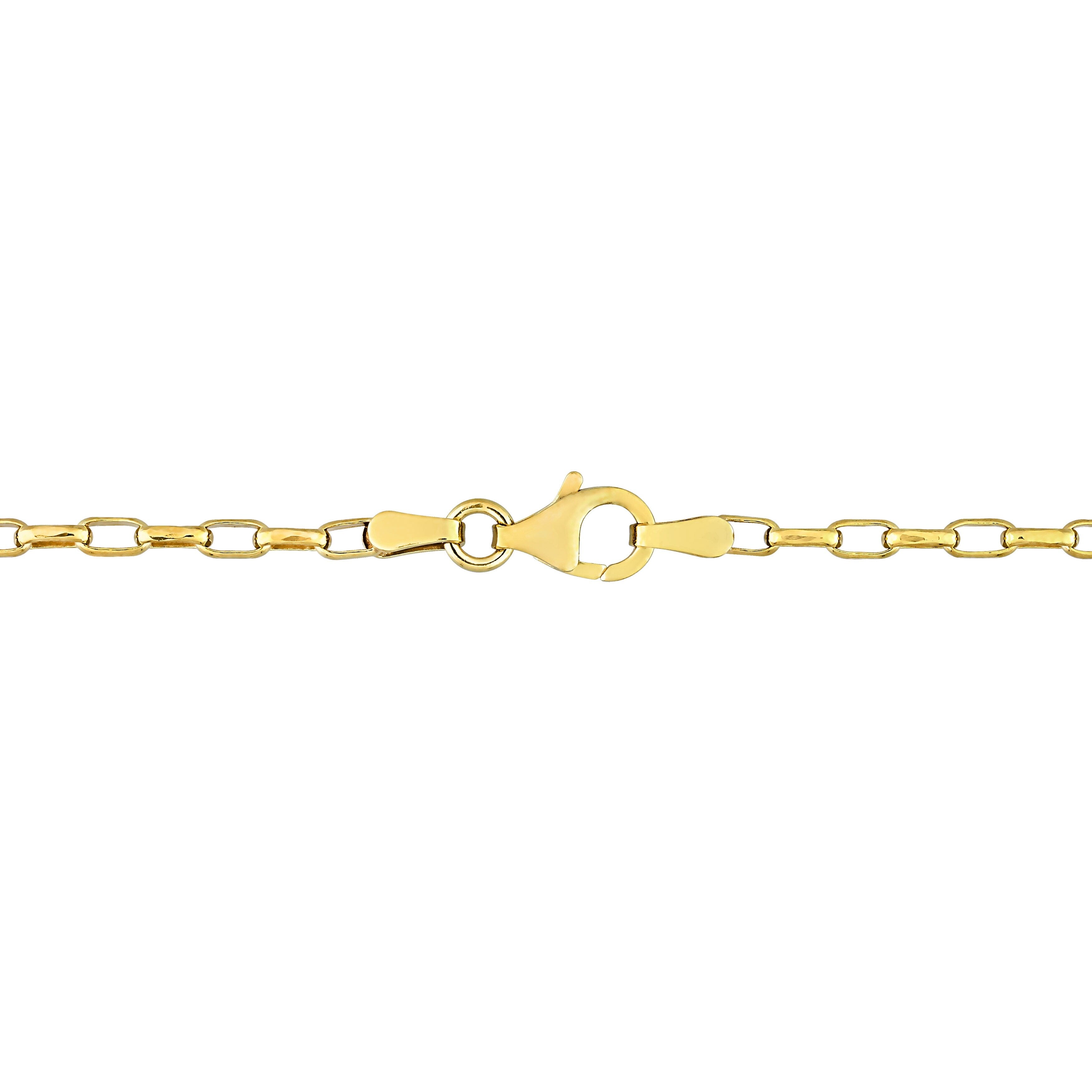 Miadora 18kt Yellow Gold Plated Sterling Silver Fancy Rectangular Rolo Chain Necklace