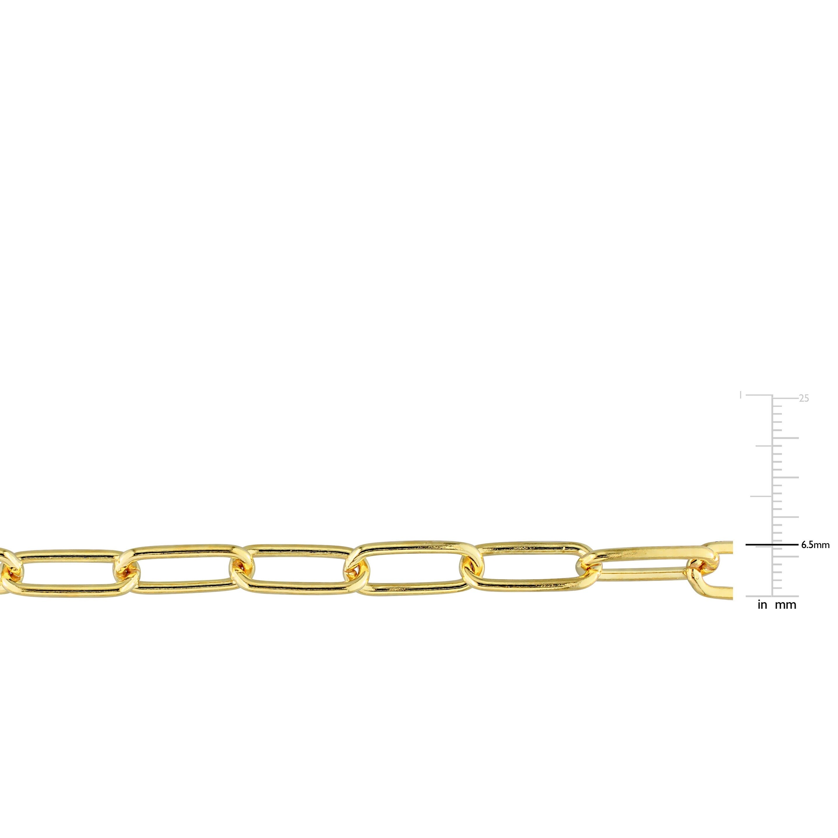 Miadora 18kt Yellow Gold Plated Sterling Silver Paperclip Necklace