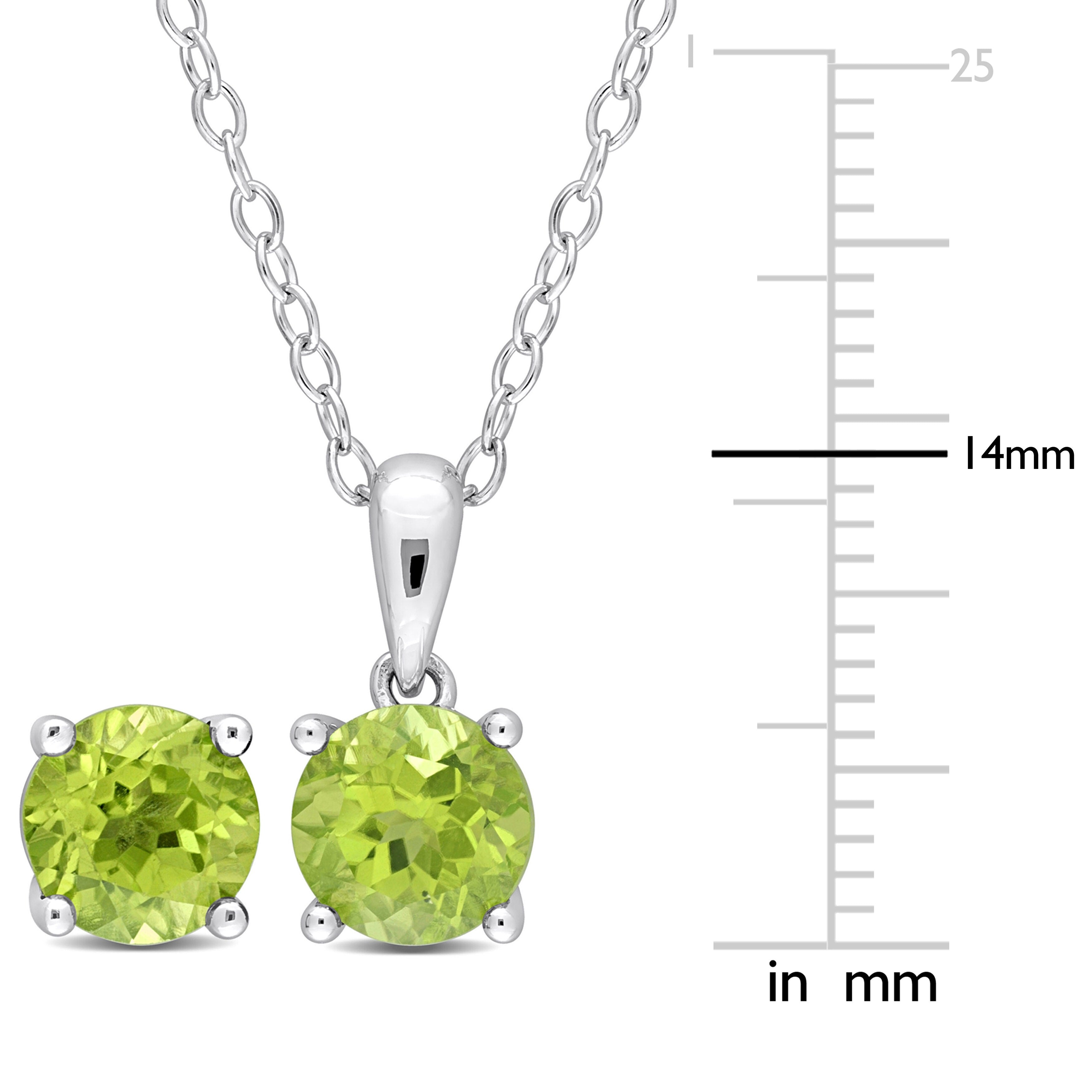 Miadora 2 3/4ct TGW Peridot Set of Necklace and Earrings in Sterling Silver