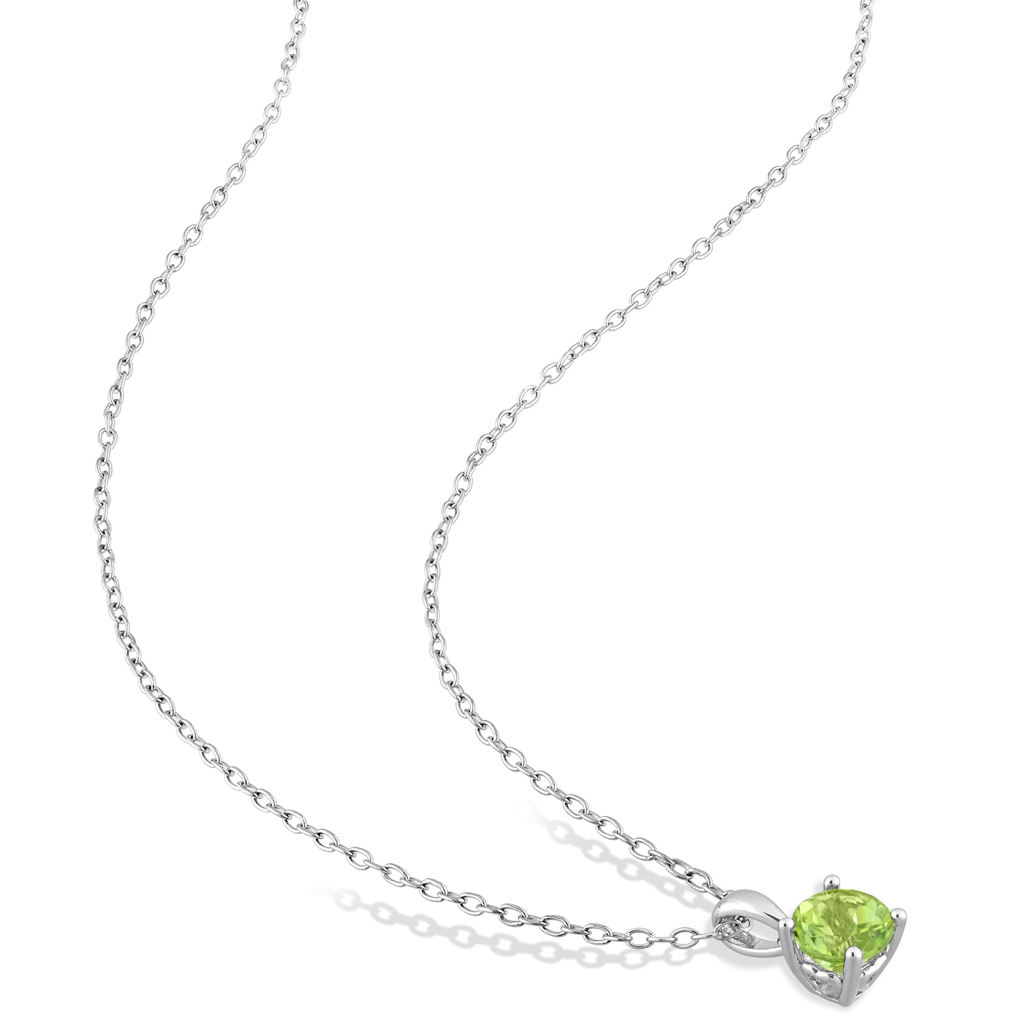 Miadora 2 3/4ct TGW Peridot Set of Necklace and Earrings in Sterling Silver