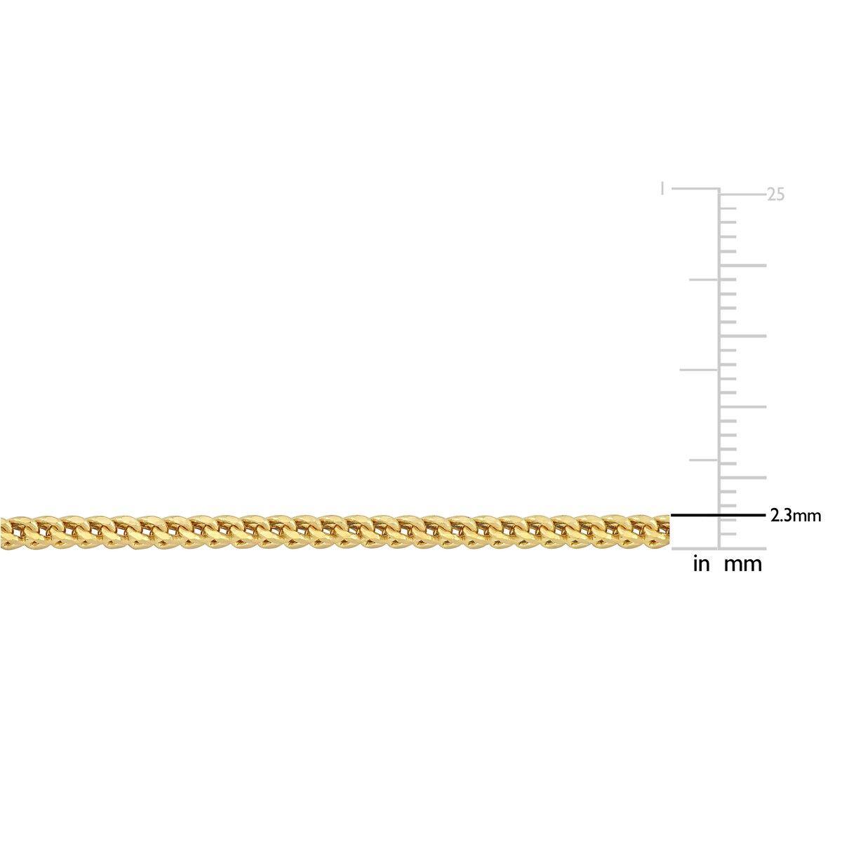 Miadora 2.3mm Franco Chain Bracelet 10k Yellow Gold-7.5 in