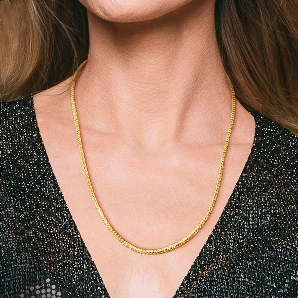 Miadora 2.3mm Franco Link Necklace in 10k Yellow Gold- 20 in