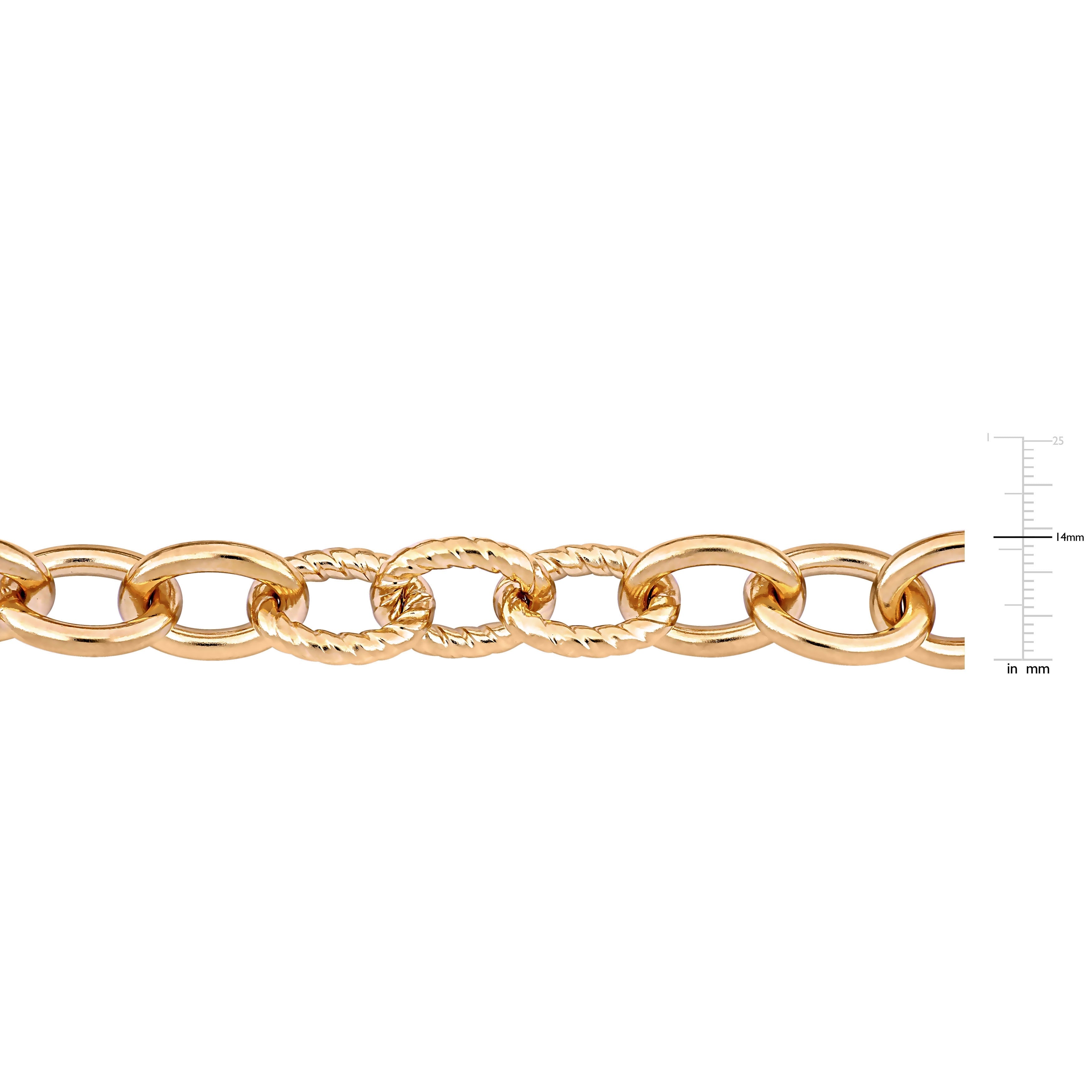 Miadora 24-Inch Oval Link Chain Necklace in Yellow Plated Sterling Silver