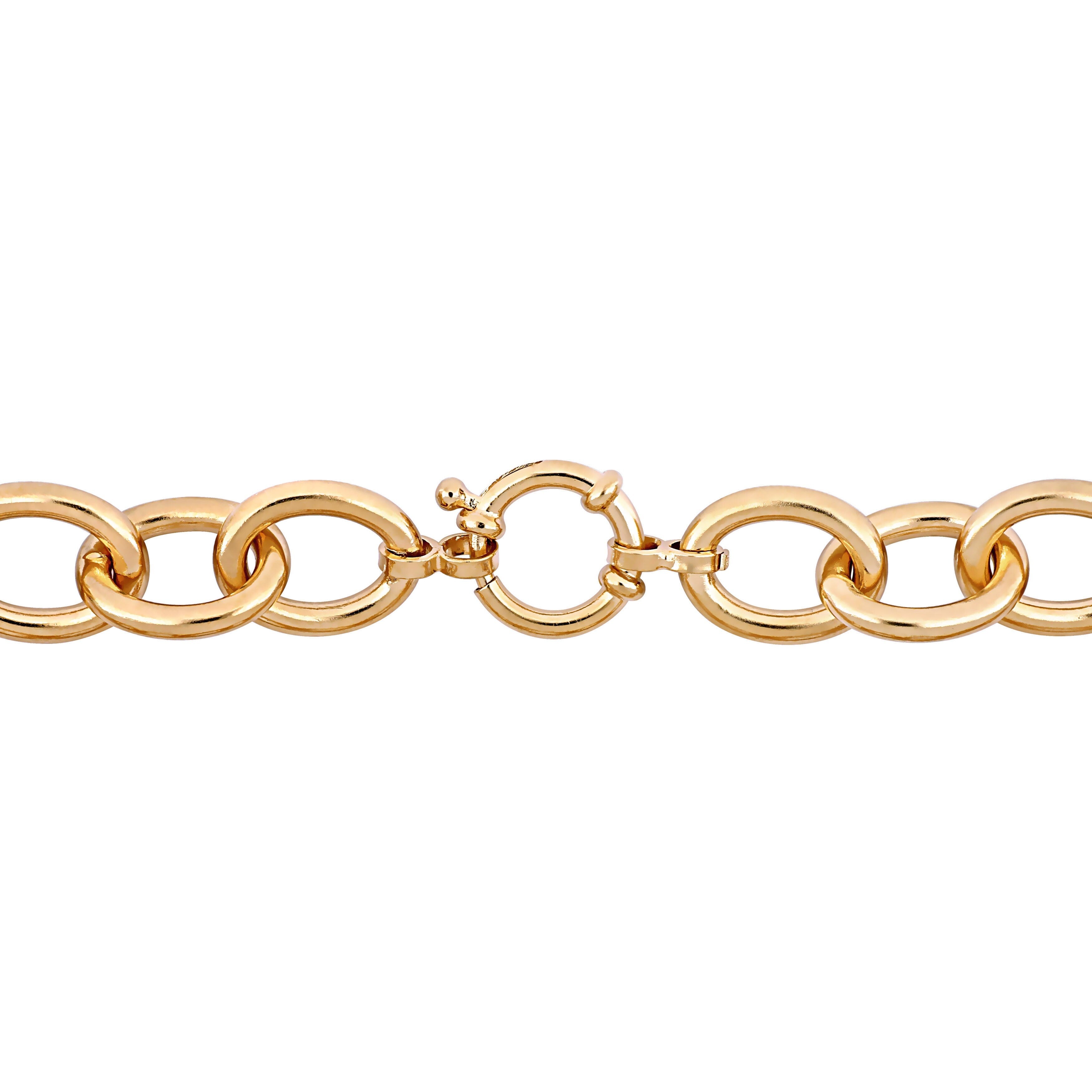 Miadora 24-Inch Oval Link Chain Necklace in Yellow Plated Sterling Silver