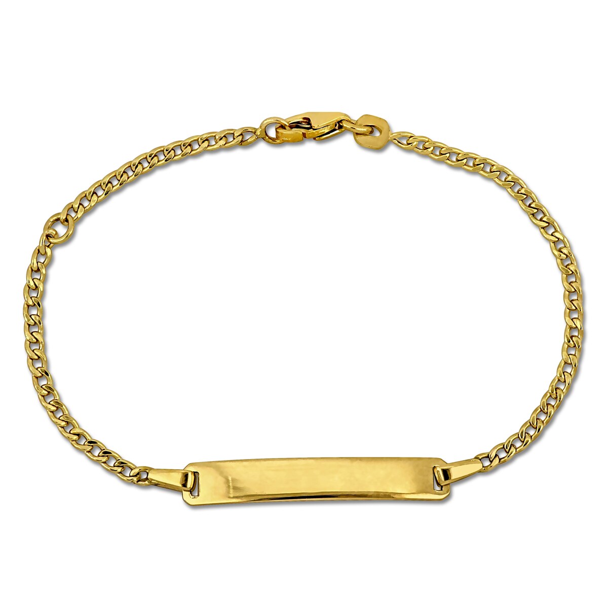 Miadora 2mm Curb Chain ID Bracelet 14K Yellow Gold