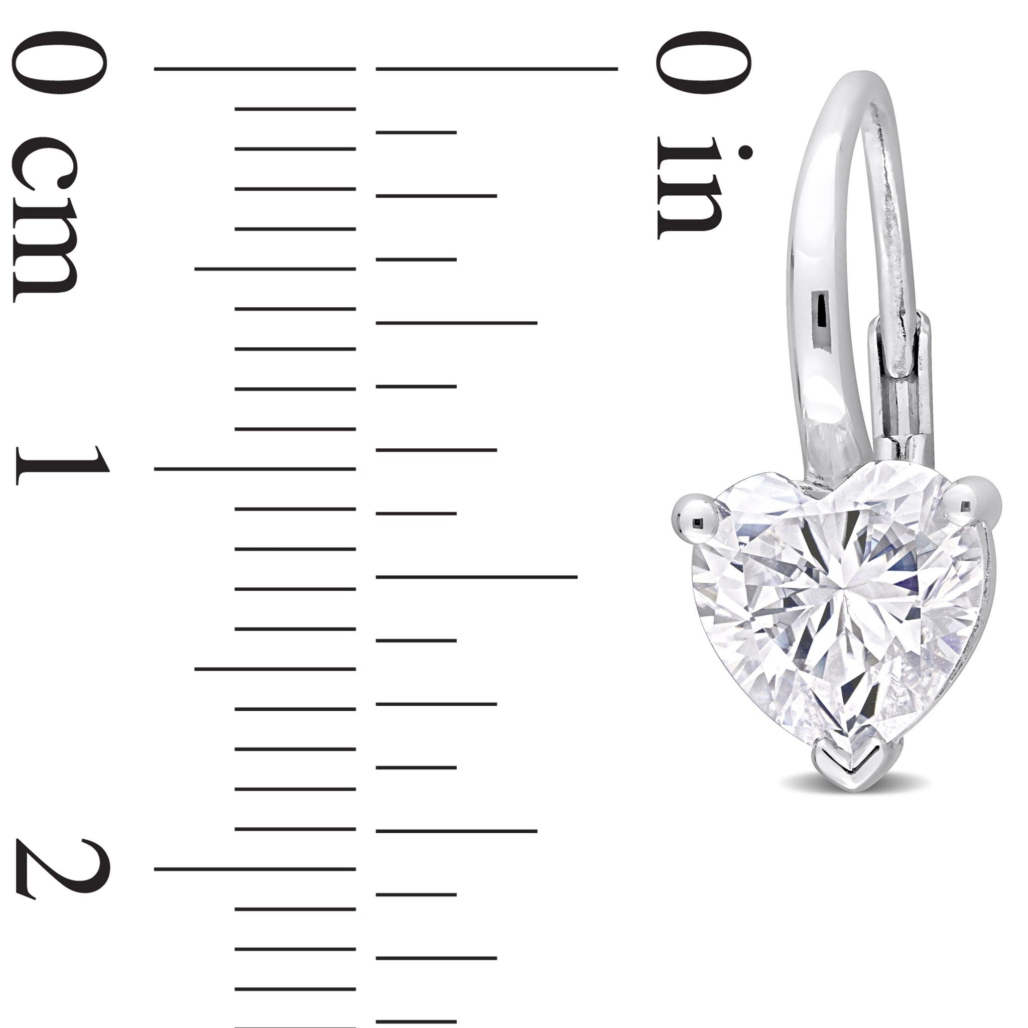 Miadora 3ct DEW Heart-Shape White Created Moissanite Earrings Sterling Silver