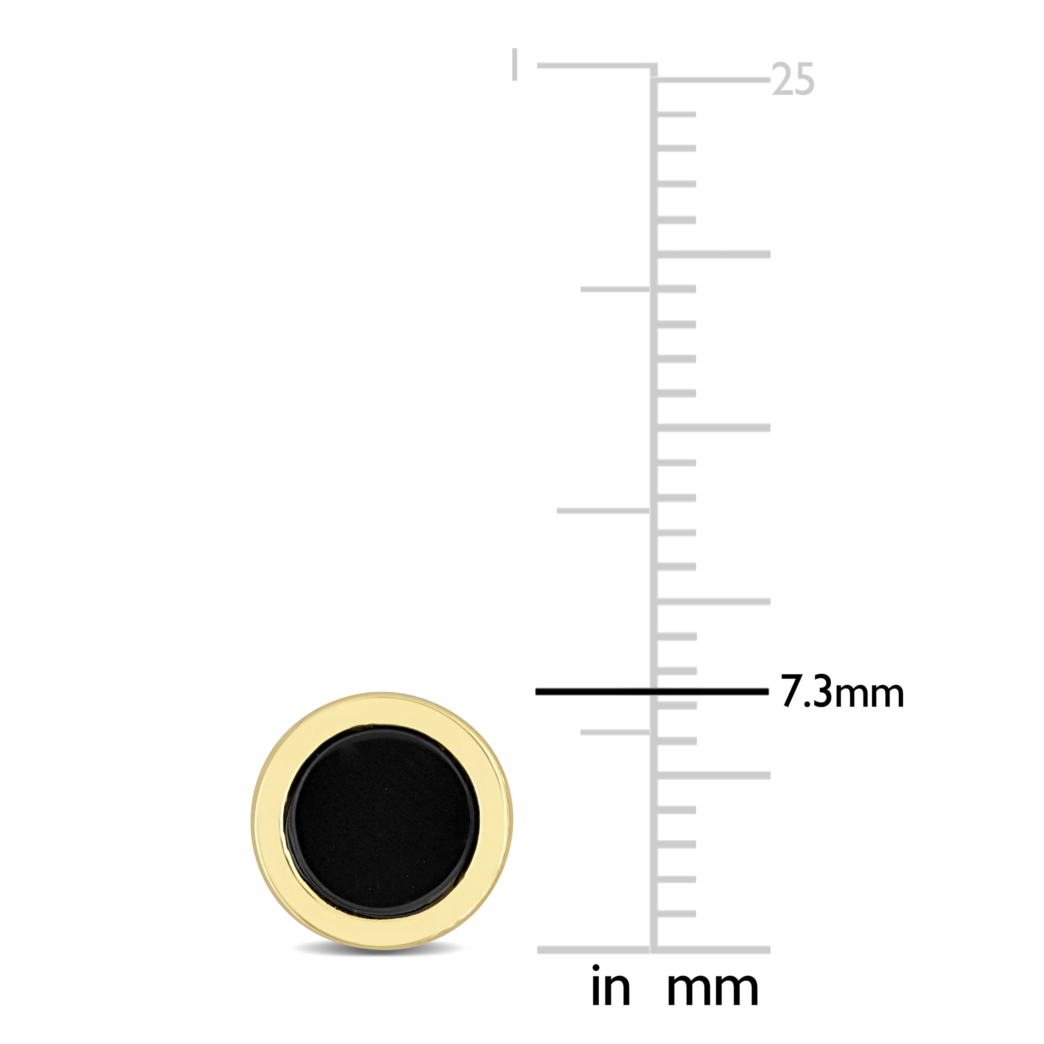 Miadora 5/8ct TGW Black Onyx Stud Earrings in Yellow Silver