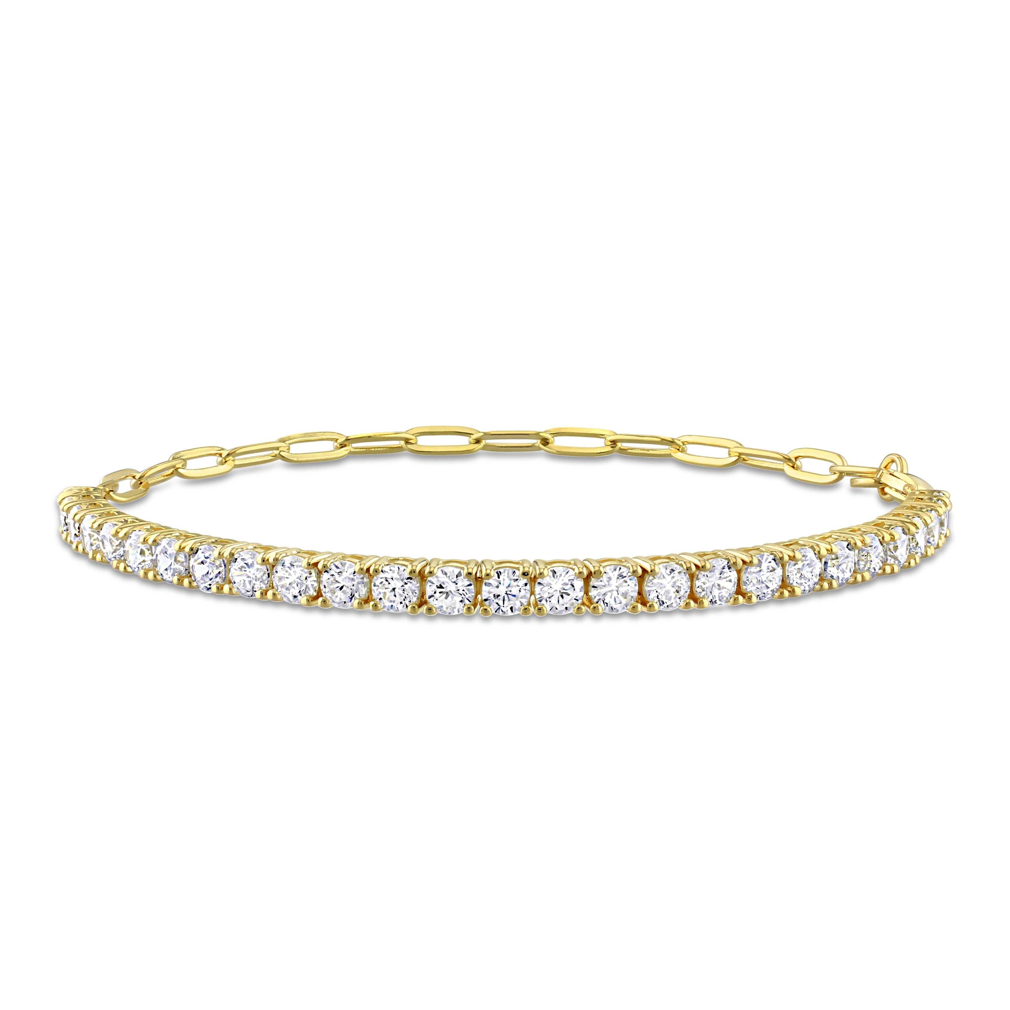 Miadora 5ct TGW Cubic Zirconia Tennis Bracelet in Yellow Silver