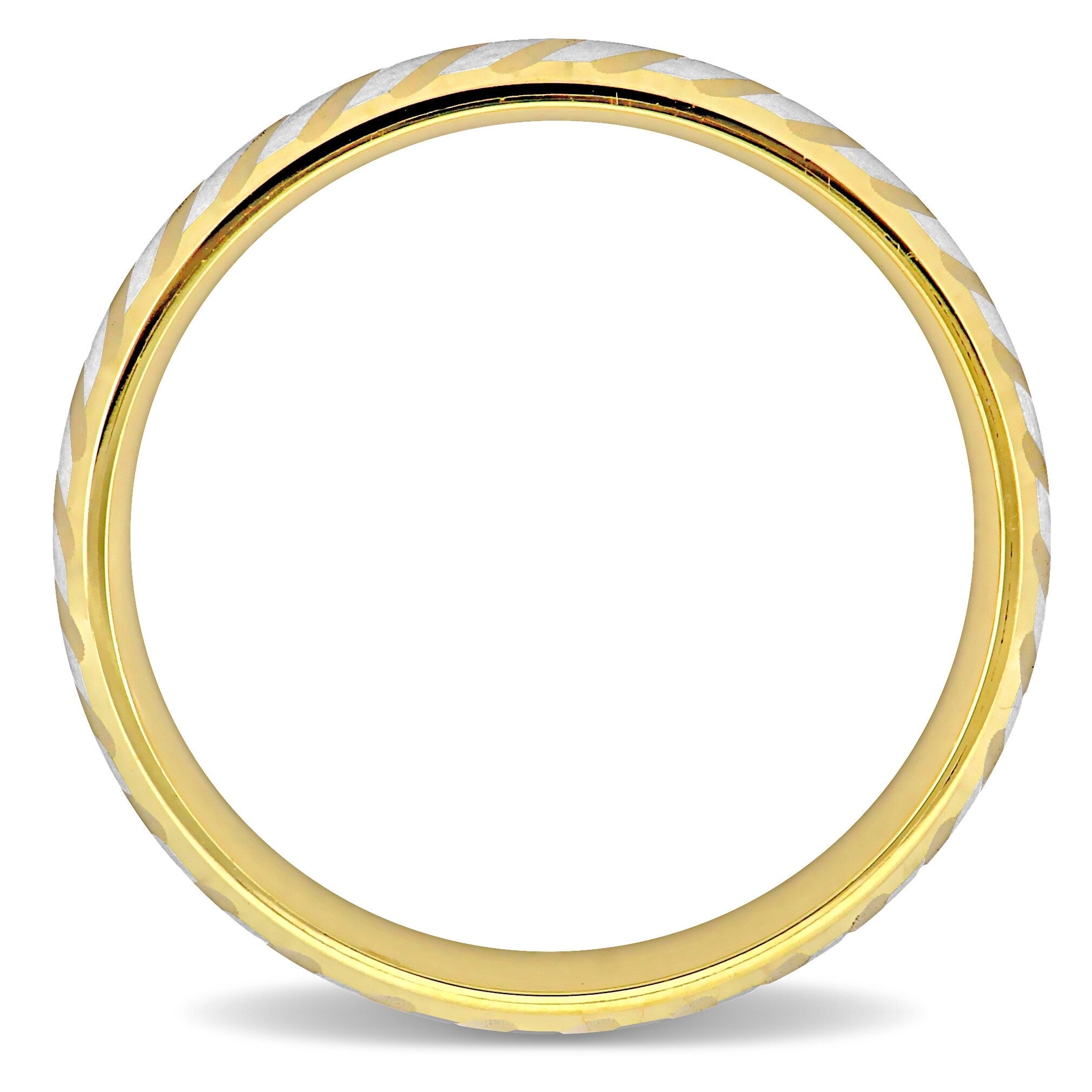 Miadora 5mm Brushed Finish Wedding Band in Two-Tone 14k Yellow and White Gold