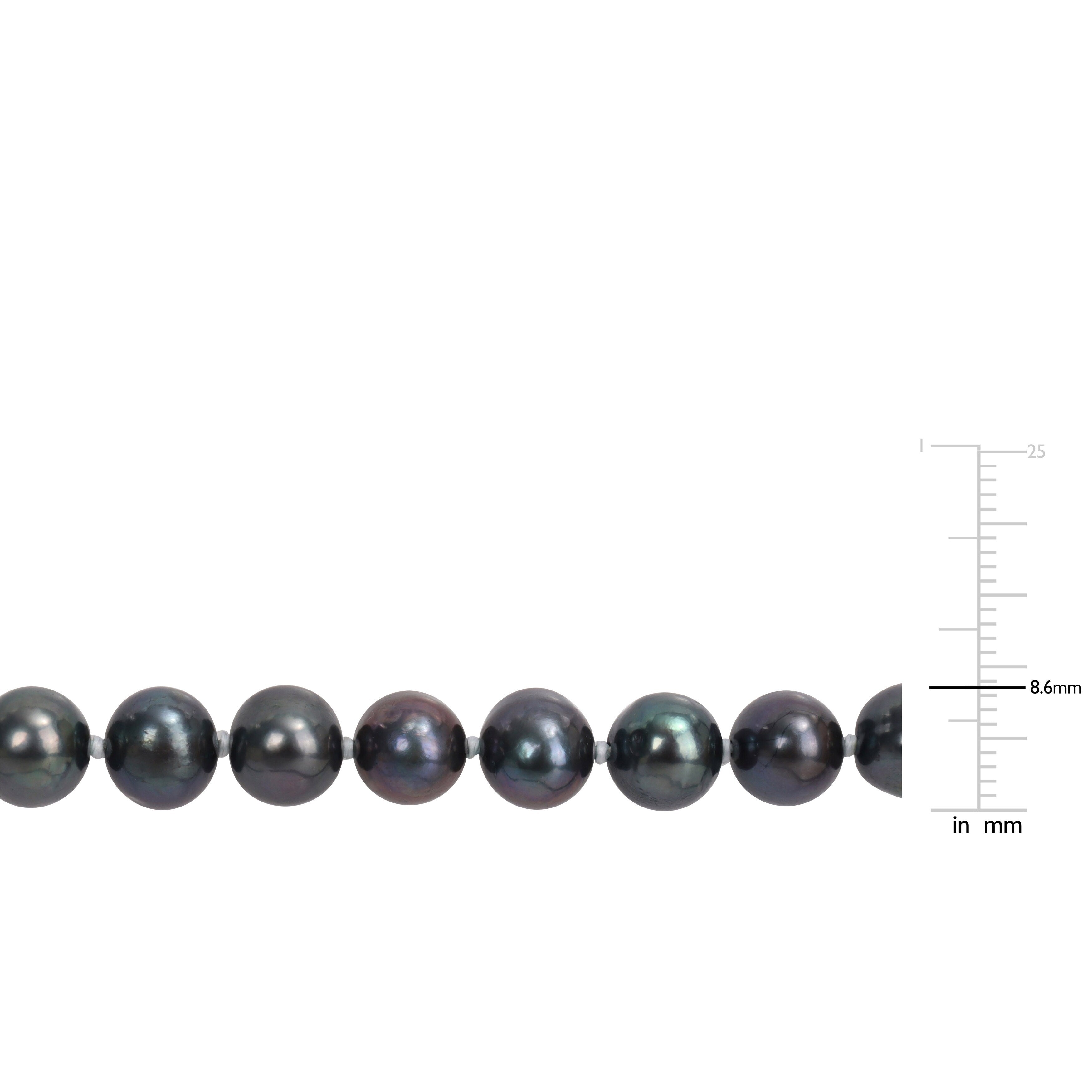 Miadora 7.5-8mm Black Cultured Freshwater Pearl Strand Necklace