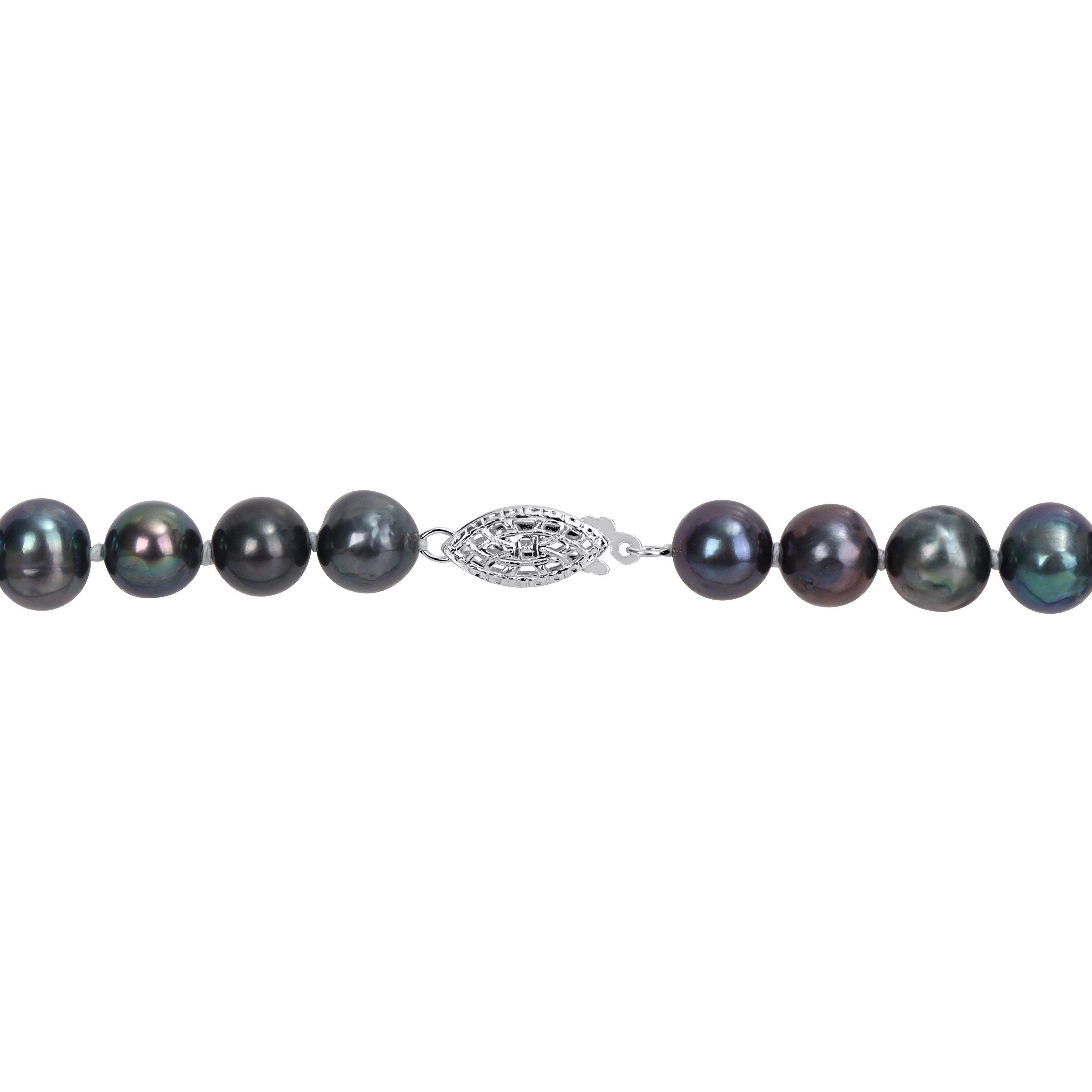 Miadora 7.5-8mm Black Cultured Freshwater Pearl Strand Necklace