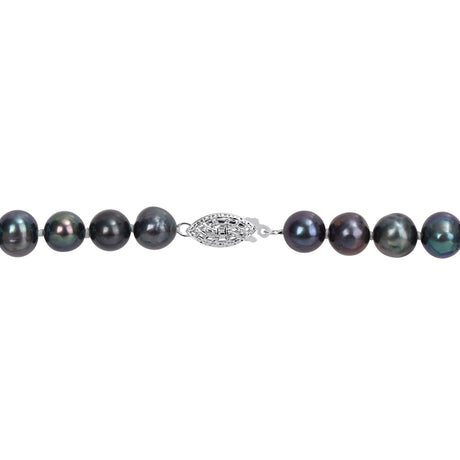 Miadora 7.5-8mm Black Cultured Freshwater Pearl Strand Necklace