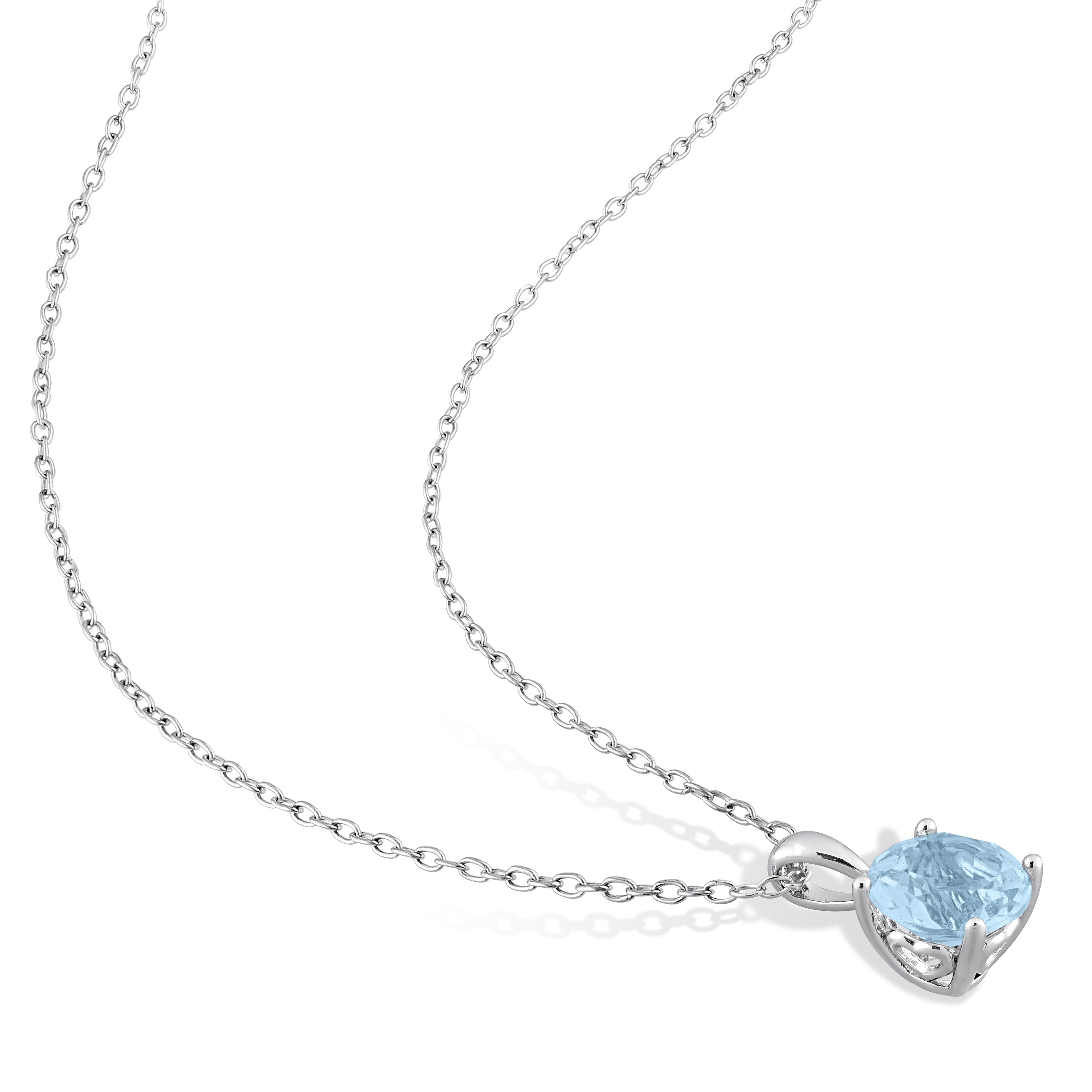 Miadora 7ct TGW Sky Blue Topaz Set of Necklace and Earrings in Sterling Silver