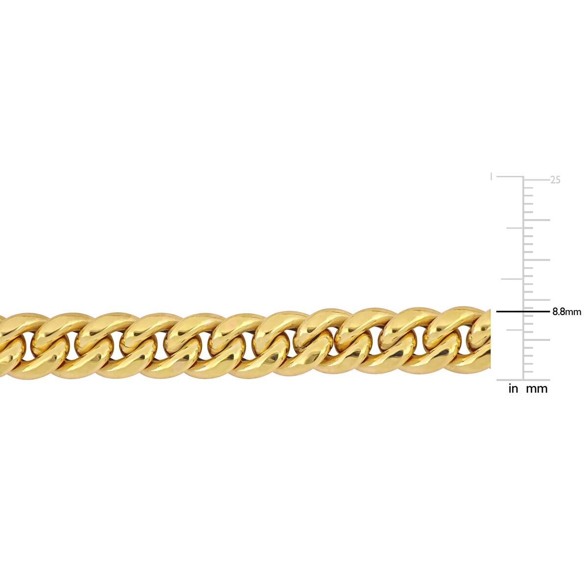 Miadora 8.8mm Curb Link Chain Necklace in 10k Yellow Gold- 20 in
