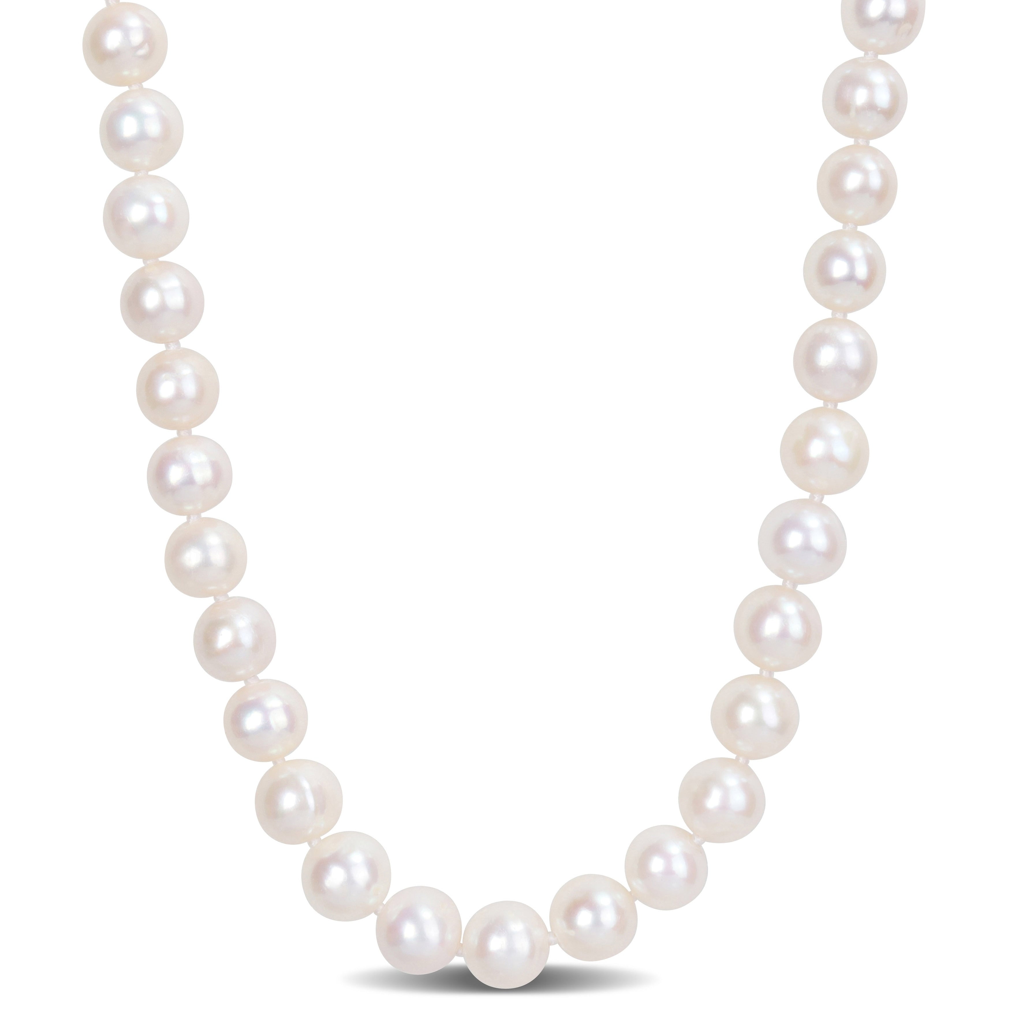 Miadora 9-10mm Cultured Freshwater Pearl Strand with Silvertone Clasp