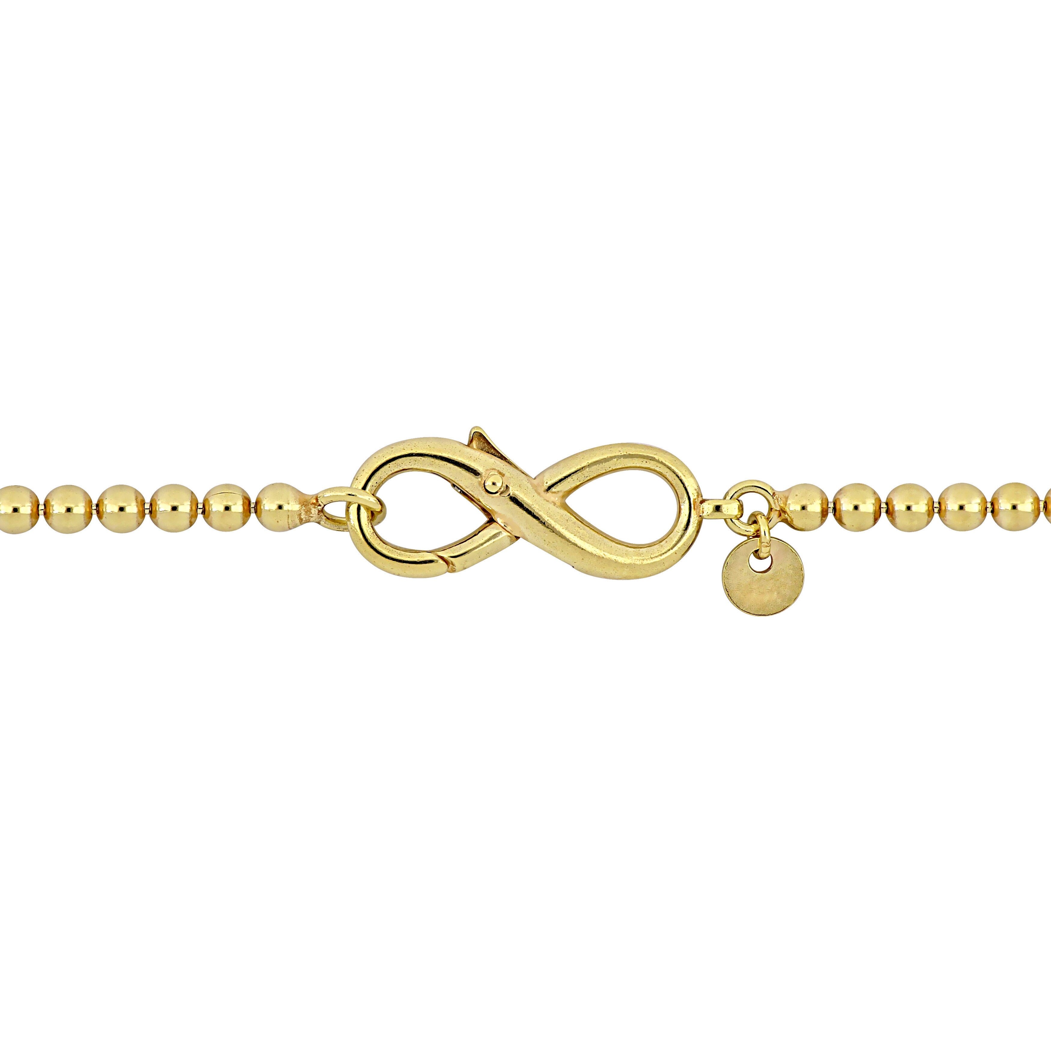 Miadora Ball Link Bracelet with Infinity Clasp in Yellow Sterling Silver