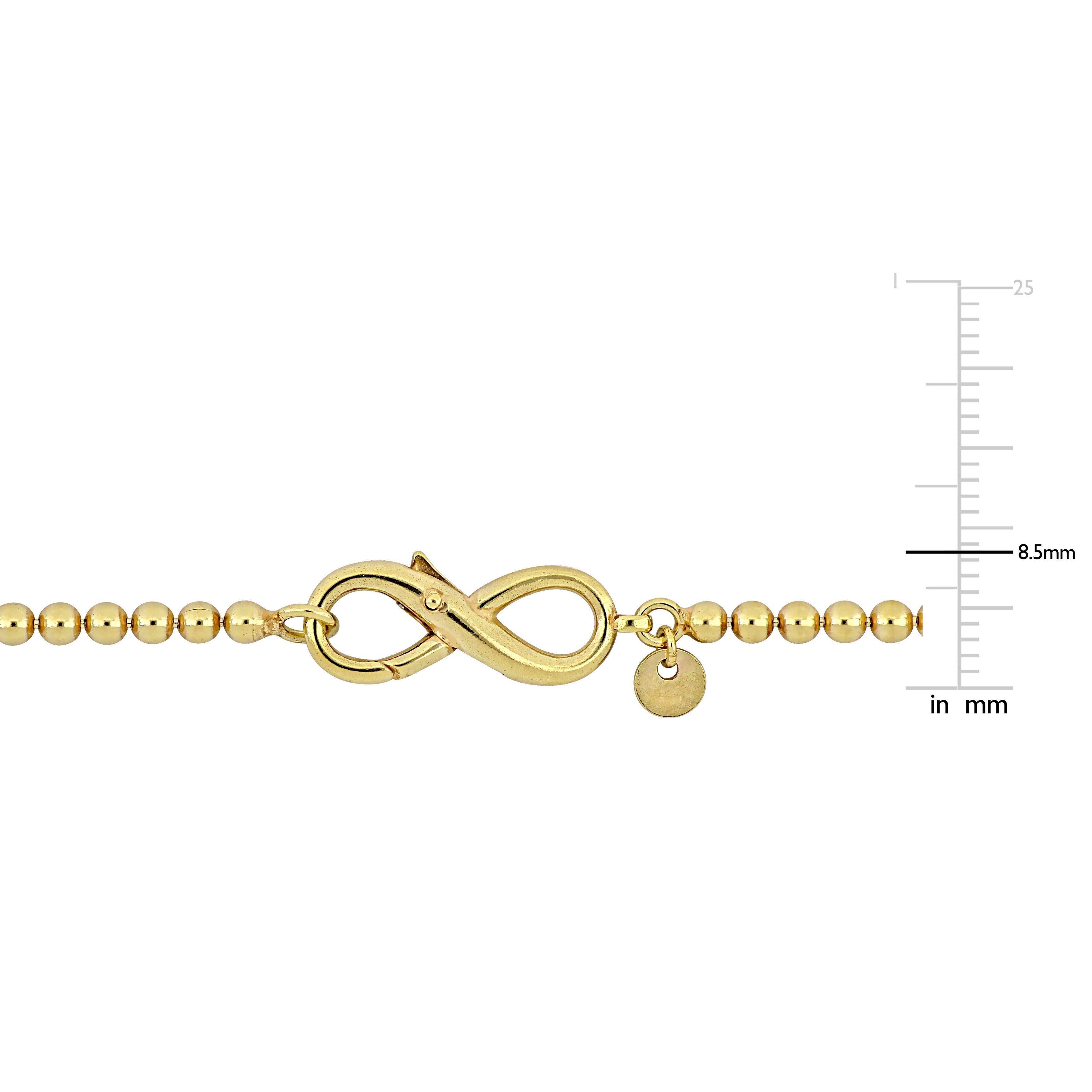 Miadora Ball link Bracelet with Infinity Clasp in Yellow Sterling Silver