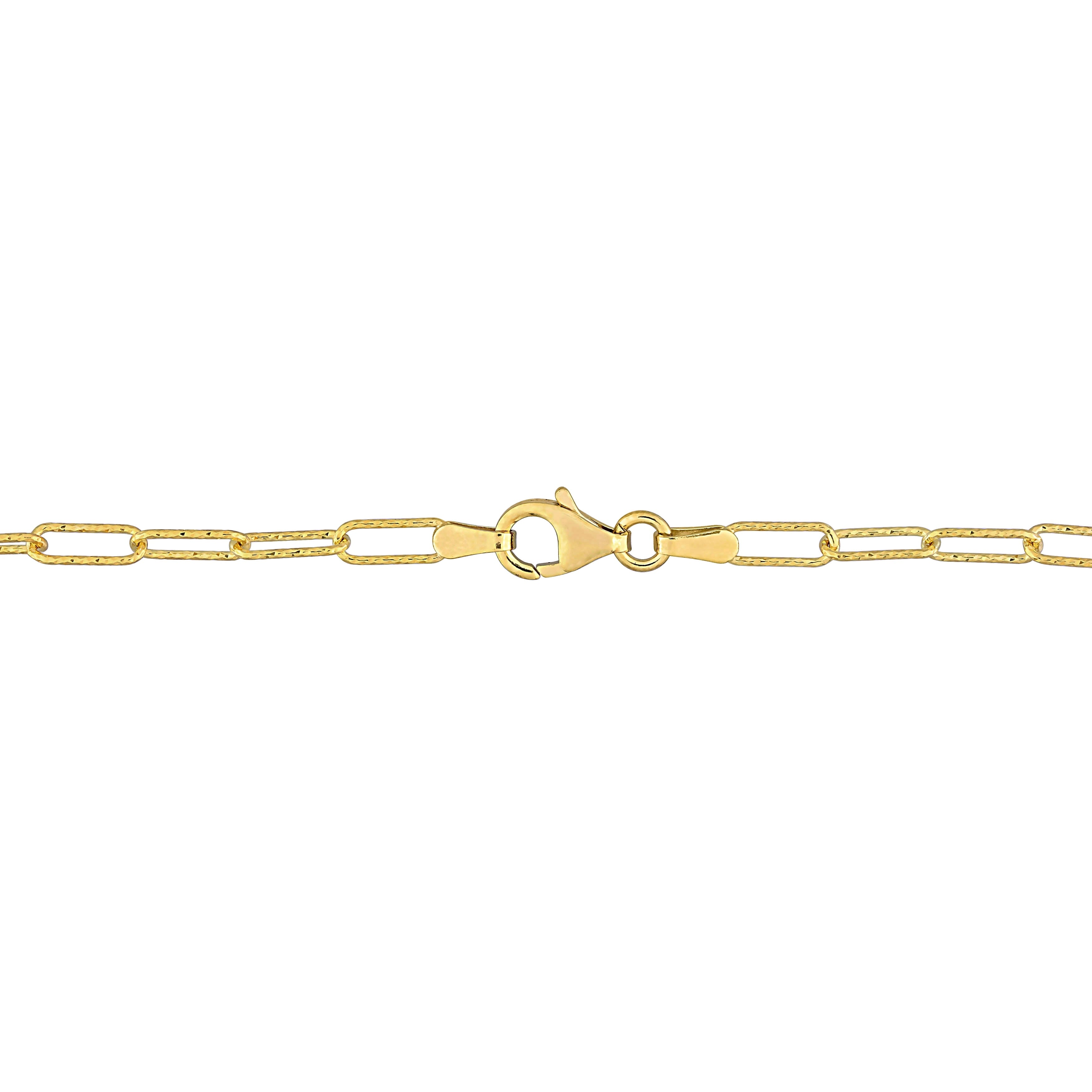 Miadora Created White Sapphire Fashion Pendant With Chain White Yellow Silver