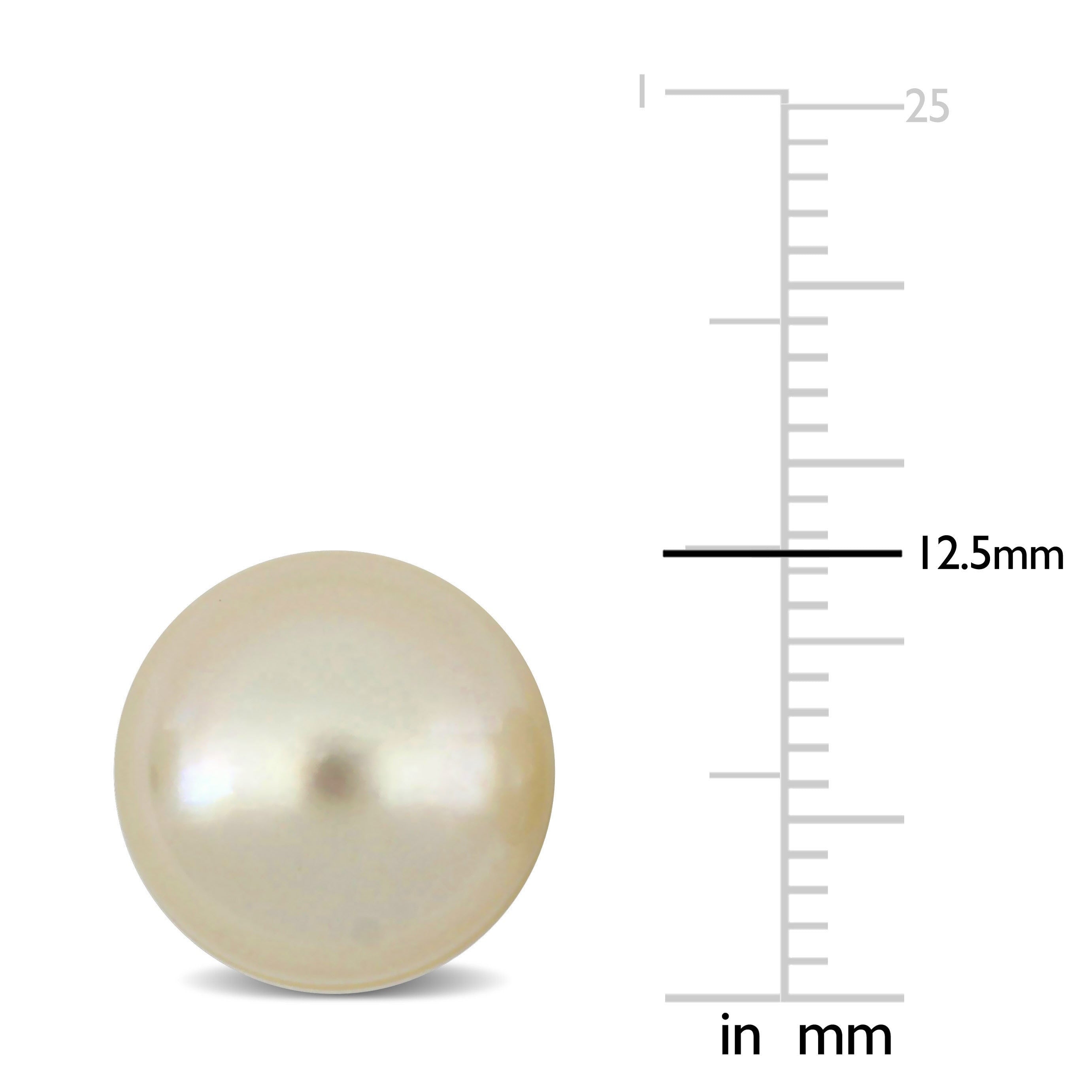 Miadora Cultured South Sea Pearl Earrings in 14k White Gold