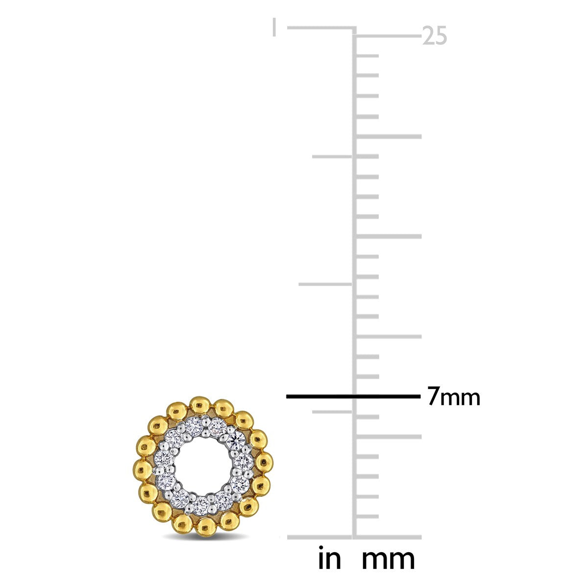 Miadora Diamond Accent Halo Stud Earrings in 14k Two-Tone Gold