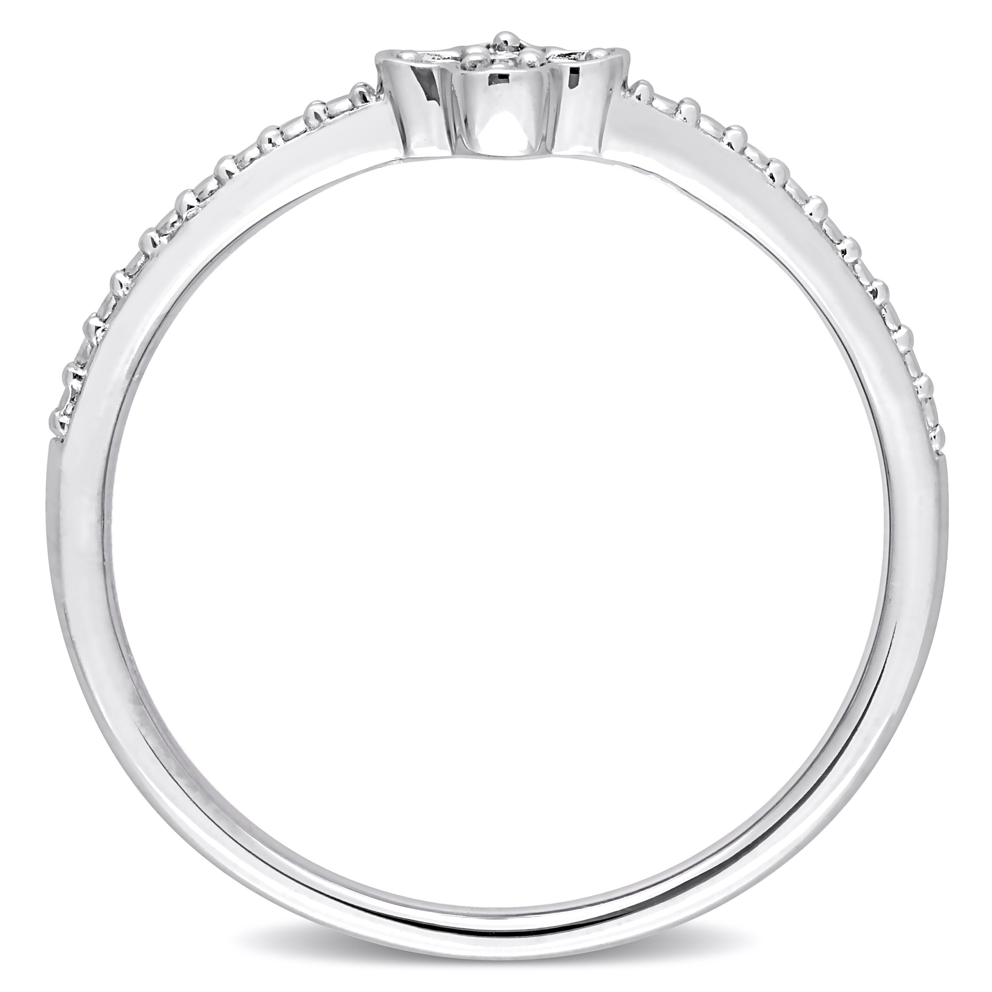 Miadora Diamond Accent Quatrefoil Promise Stacking Ring in Sterling Silver
