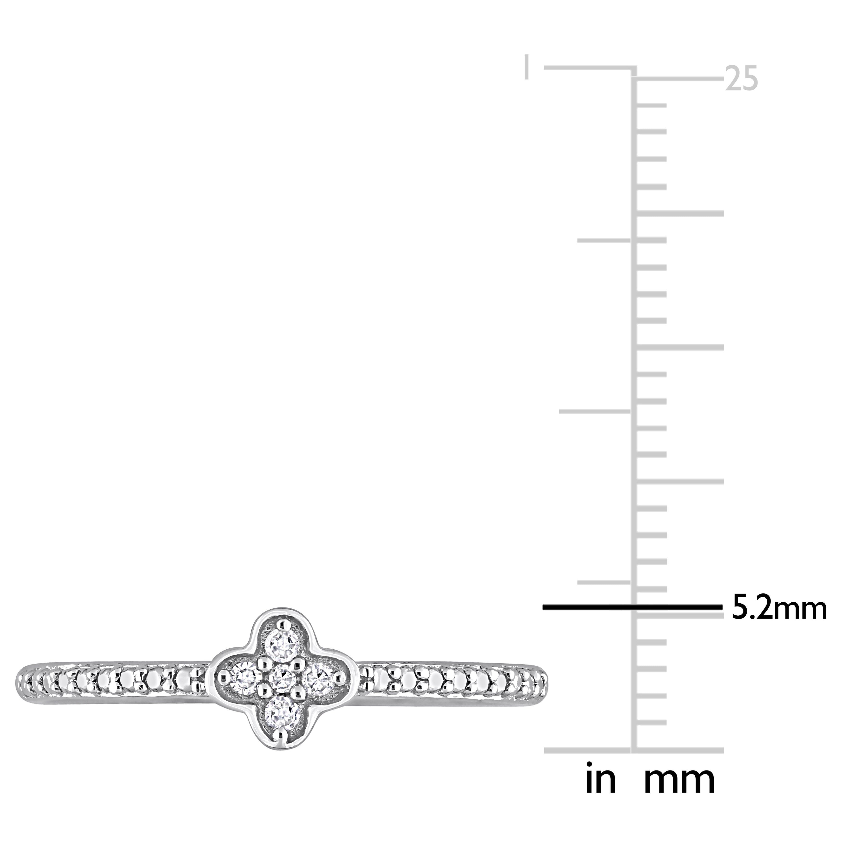 Miadora Diamond Accent Quatrefoil Promise Stacking Ring in Sterling Silver