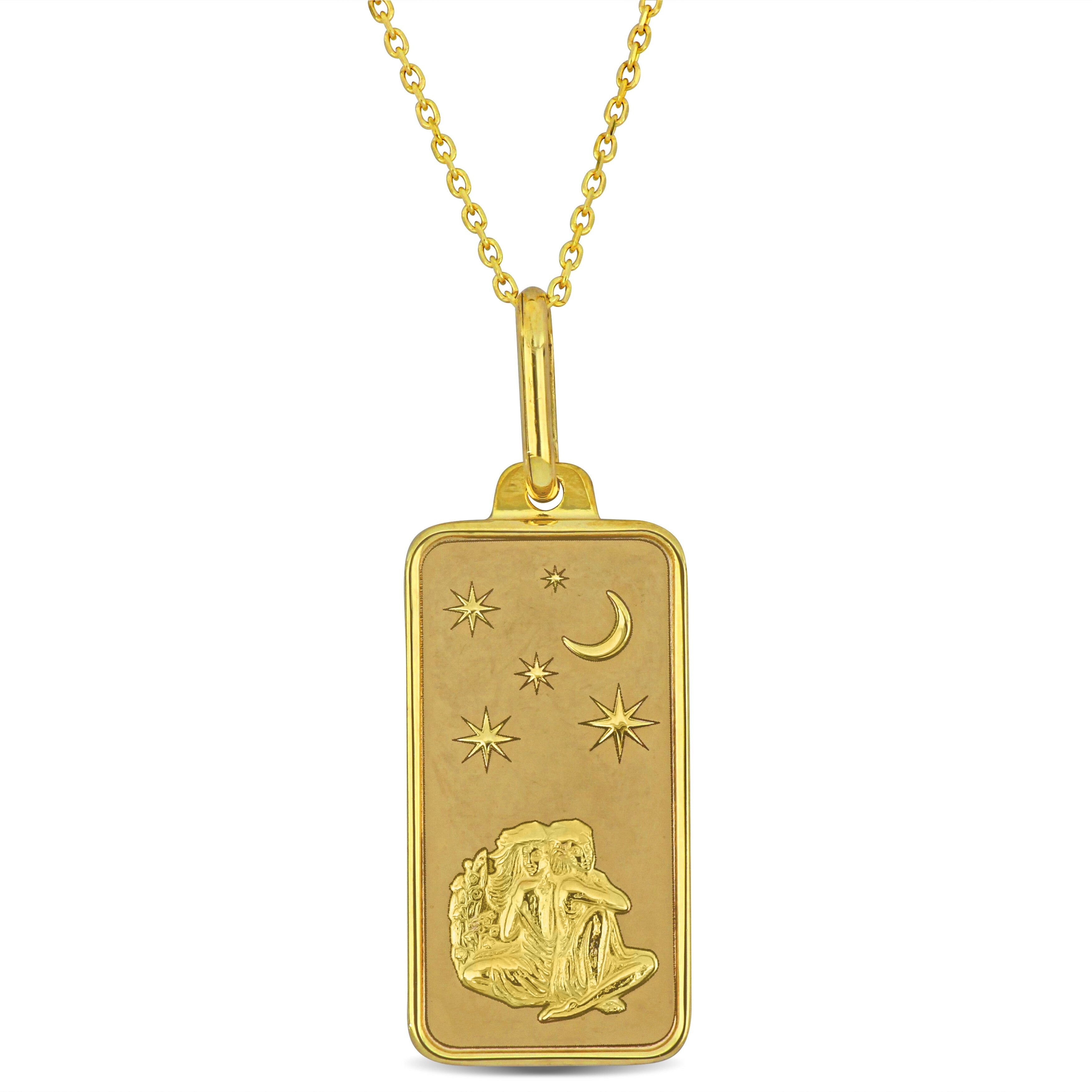 Miadora Gemini Pendant with Chain & Spring Ring Clasp in 10K Yellow Gold