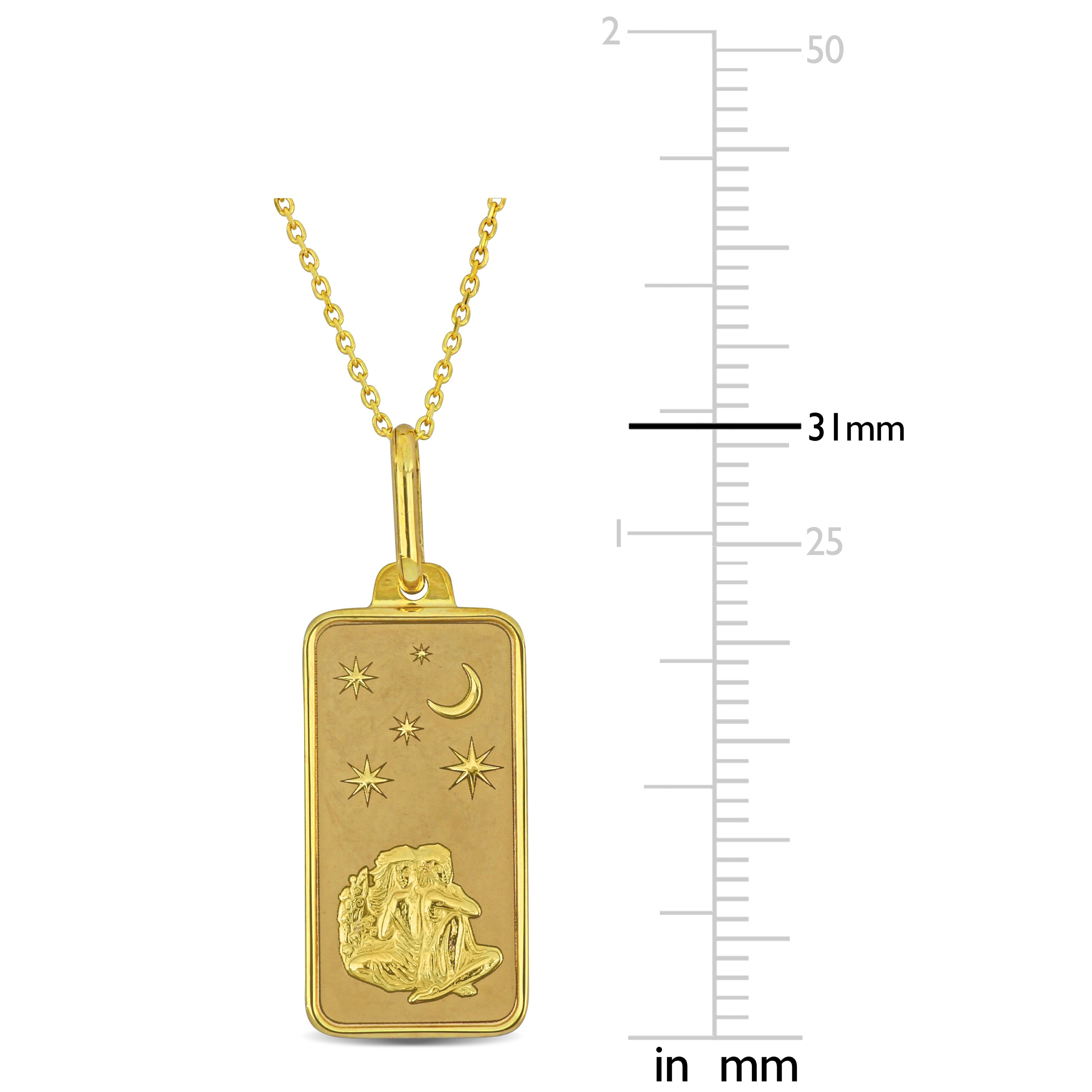 Miadora Gemini Pendant with Chain & Spring Ring Clasp in 10K Yellow Gold