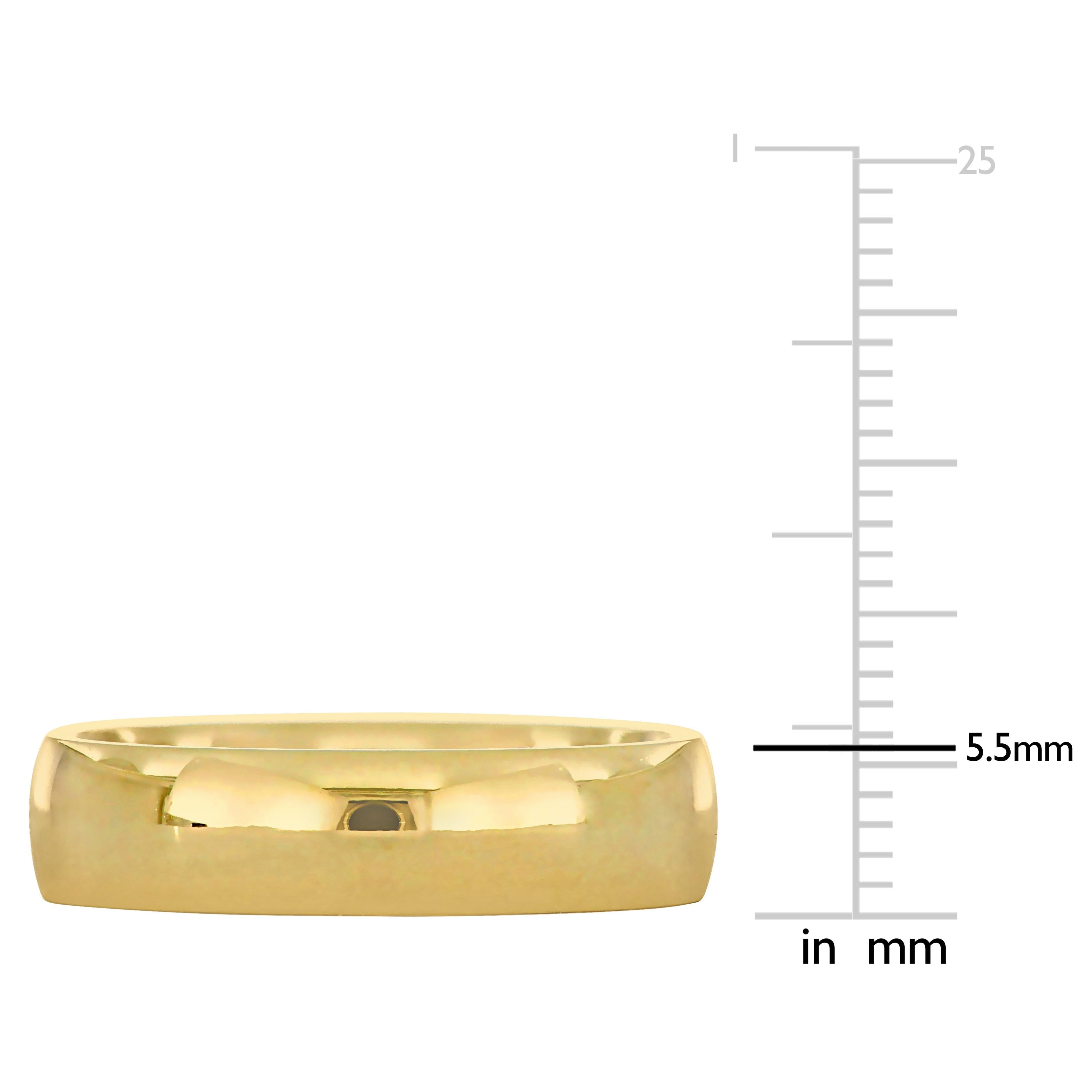 Miadora Mens 5.5 mm Polished Finish Comfort Fit Wedding Band in 14k Yellow Gold