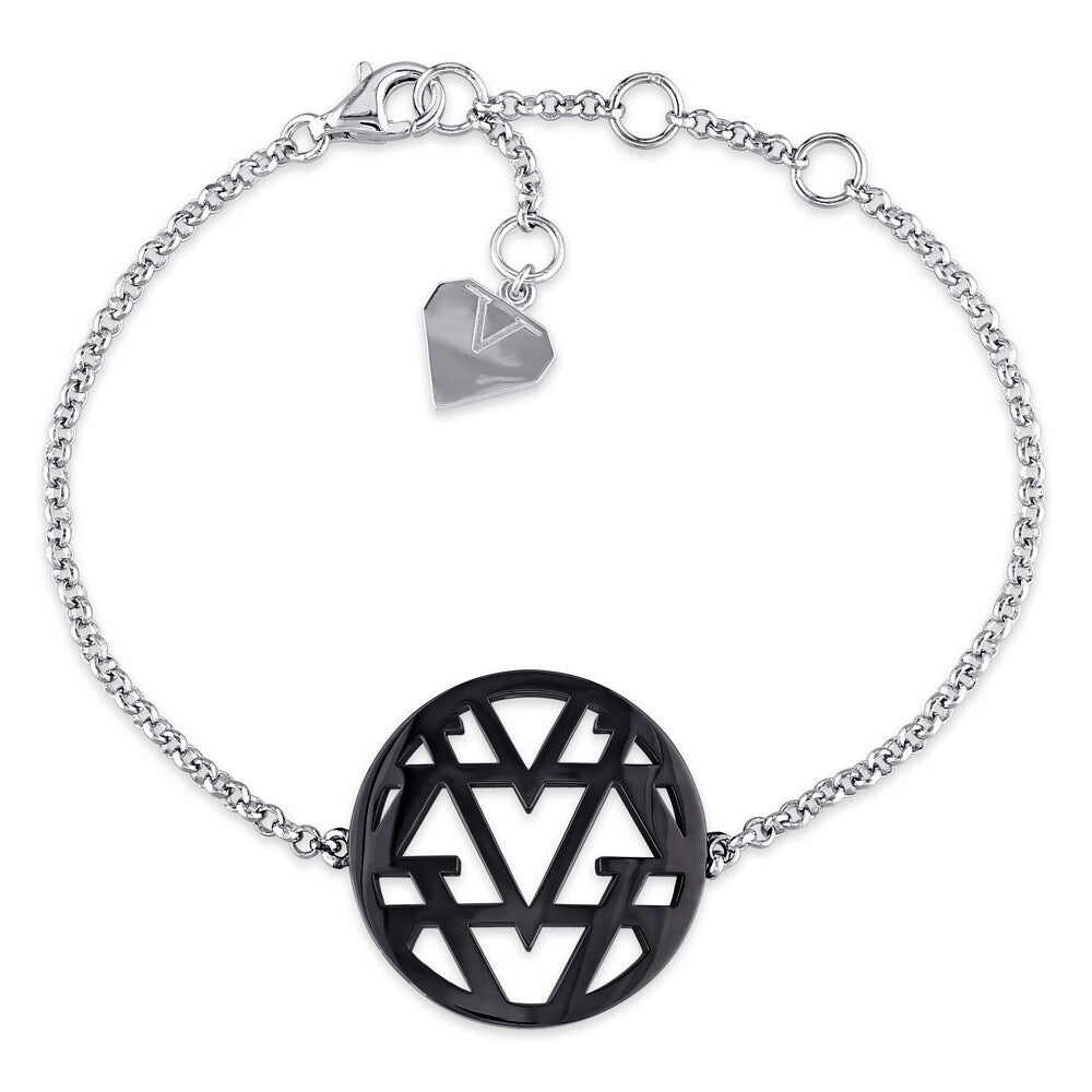 Miadora Openwork Bracelet in Sterling Silver with Black Rhodium