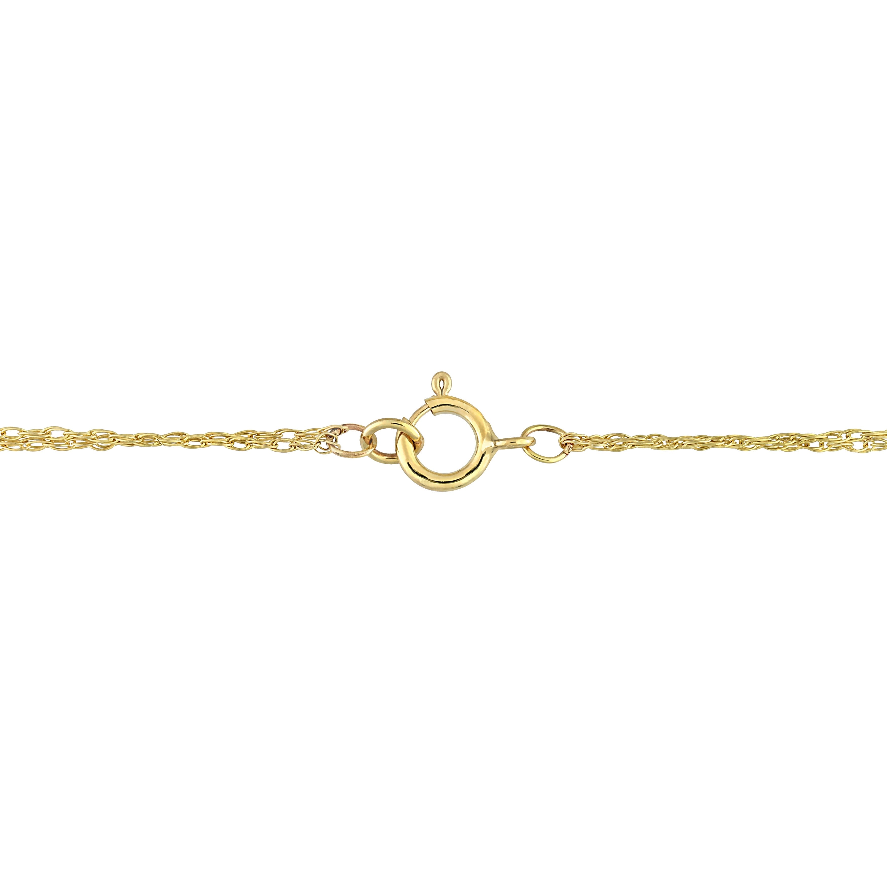 Miadora Pink Sapphire & 1/2ct TDW Diamond 5-Stone Station Halo Bar Bracelet in 10k Yellow Gold