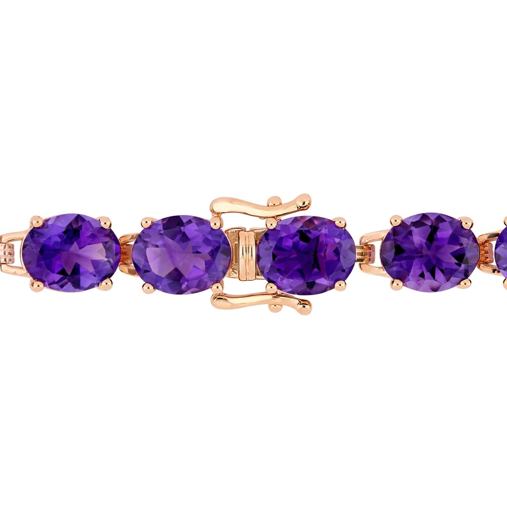 Miadora Rose Plated Sterling Silver 36ct TGW African-Amethyst Bracelet