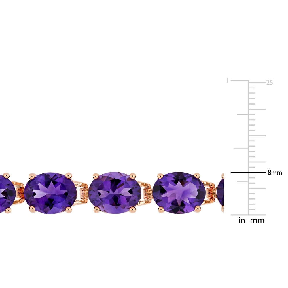 Miadora Rose Plated Sterling Silver 36ct TGW African-Amethyst Bracelet