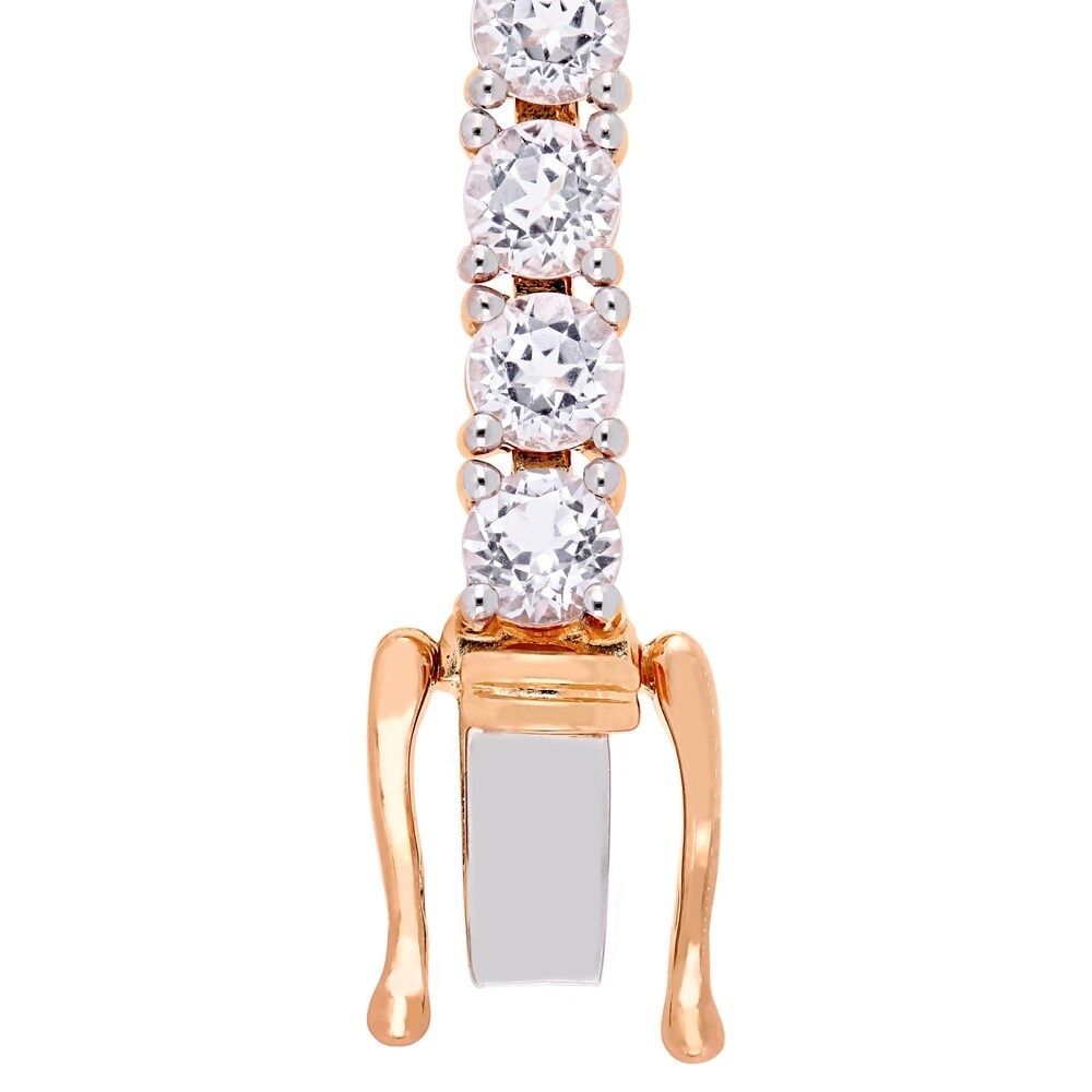 Miadora Rose Plated Sterling Silver African-Amethyst & White Topaz Bracelet
