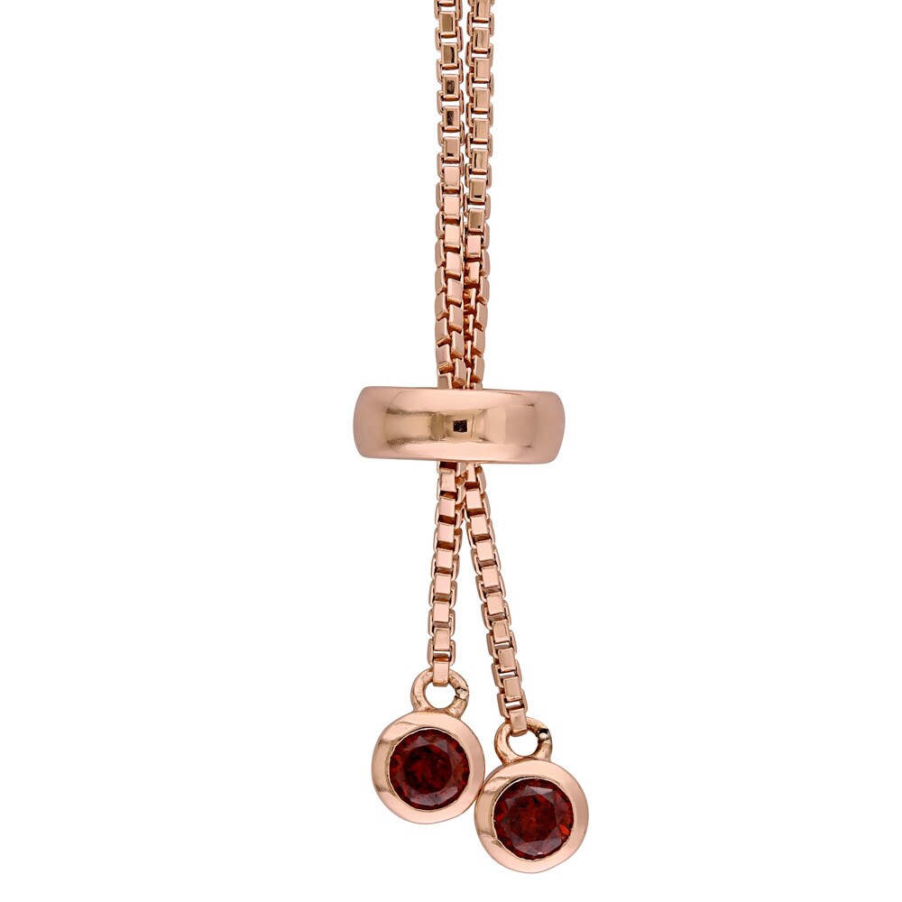 Miadora Rose Plated Sterling Silver Garnet Adjustable Slider Bracelet