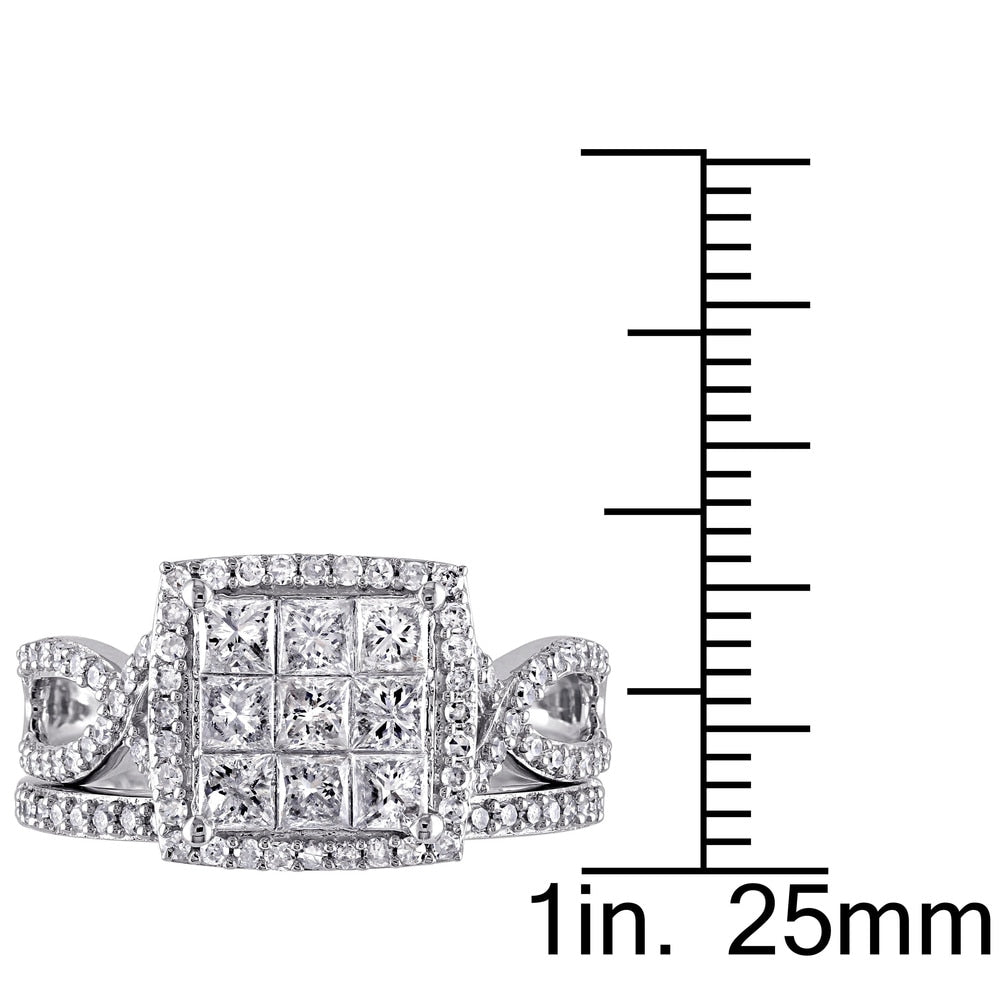 Miadora Signature Collection 10k White Gold 1 1/ 2ct TDW Diamond Bridal Ring Set