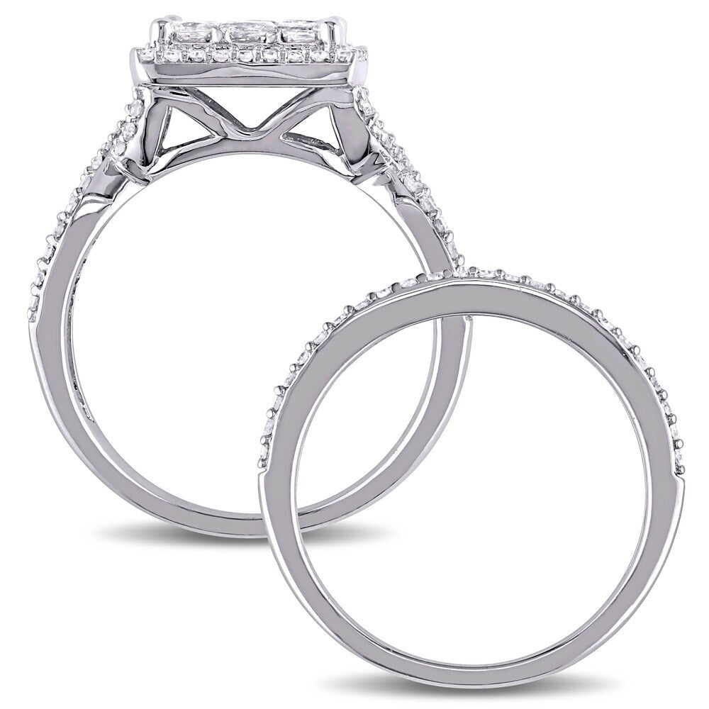 Miadora Signature Collection 10k White Gold 1 1/ 2ct TDW Diamond Bridal Ring Set