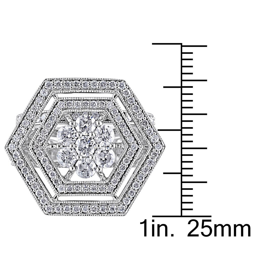 Miadora Signature Collection 10k White Gold 2ct TDW Diamond Bridal Ring Set