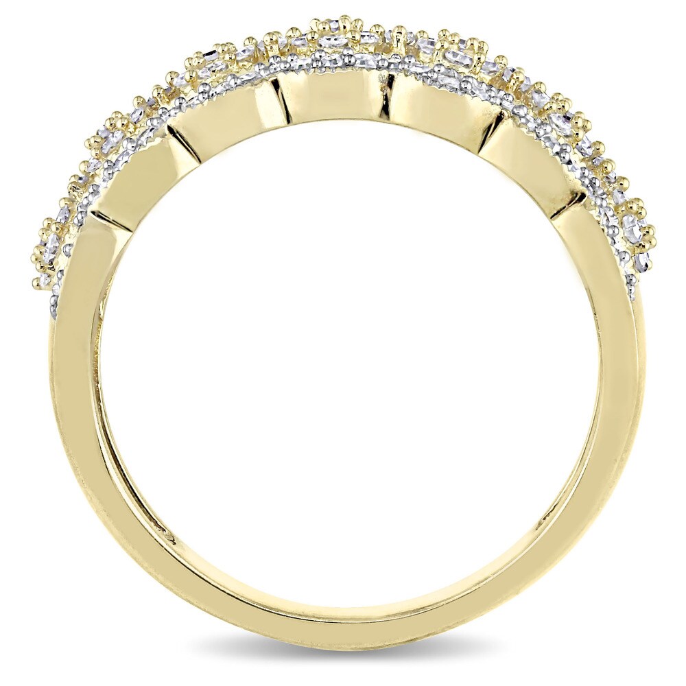 Miadora Signature Collection 10k Yellow Gold 1/2ct TDW Diamond Milgrain Detail Anniversary Ring