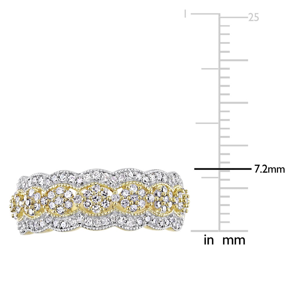 Miadora Signature Collection 10k Yellow Gold 1/2ct TDW Diamond Milgrain Detail Anniversary Ring