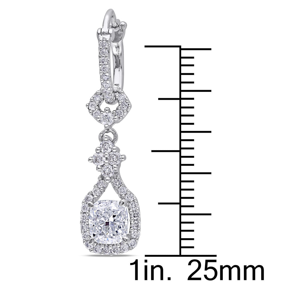 Miadora Signature Collection 14k Gold 1 7/8ct TDW Cushion Cut Diamond Vintage Earrings