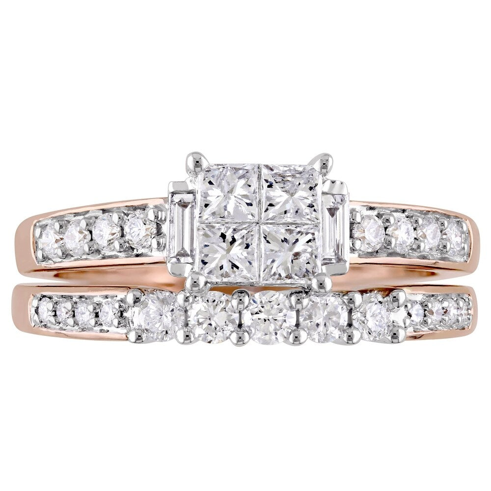 Miadora Signature Collection 14k Rose Gold 1ct TDW Diamond Bridal Ring Set (G-H, I1-I2)